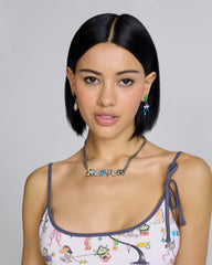 Characters Nameplate Necklace - Aged Silver Multi | Marc Jacobs sale