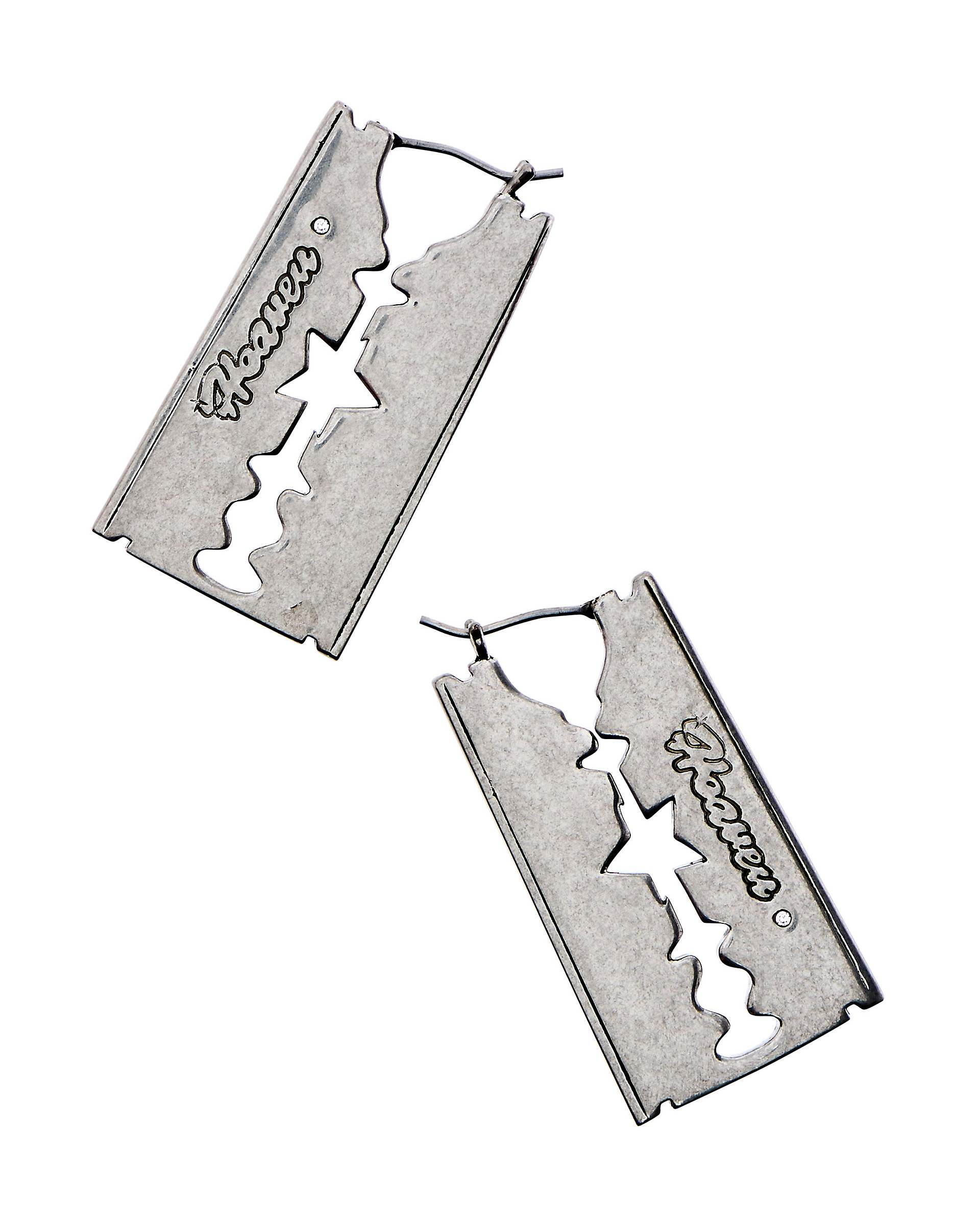 RAZOR BLADE EARRINGS - Aged Silver | Marc Jacobs for sale