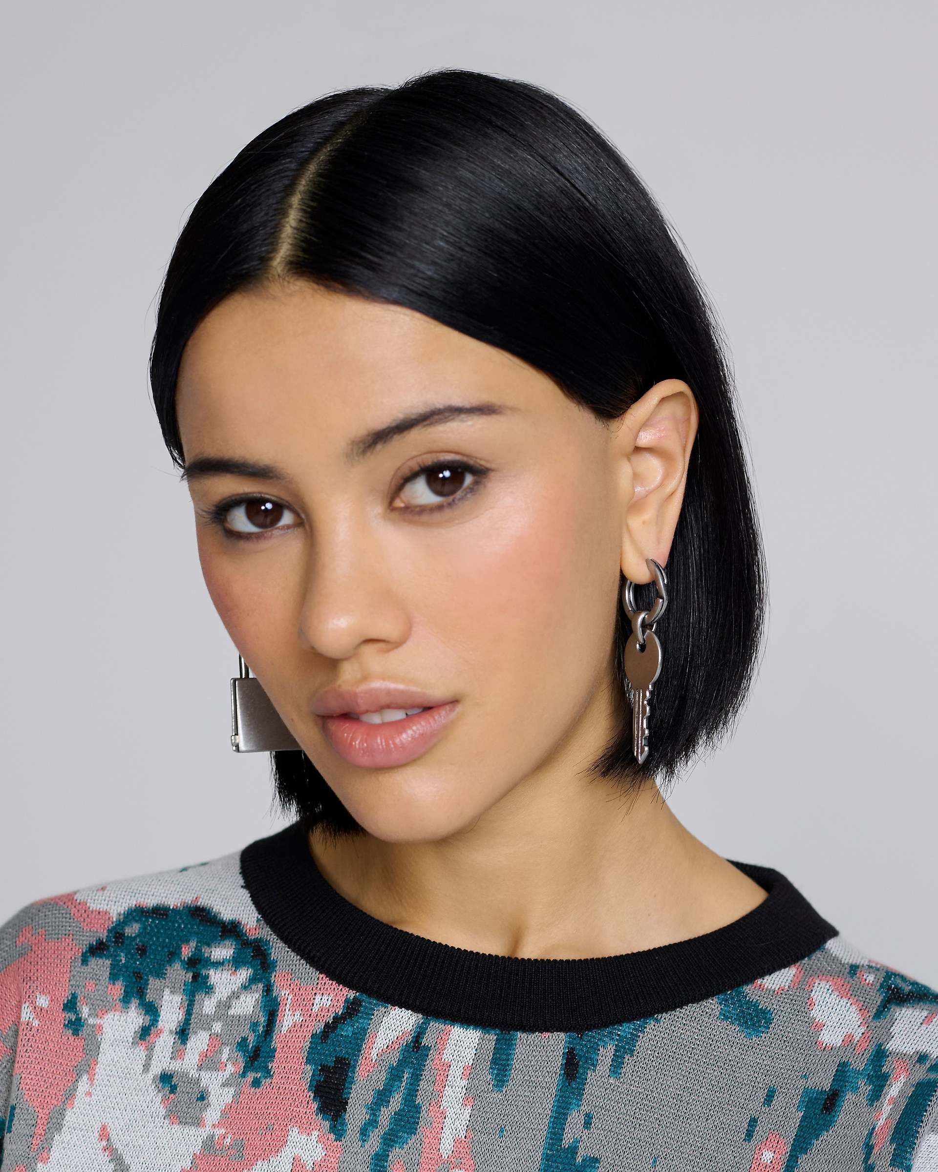 LOCK AND KEY EARRINGS - Aged Silver | Marc Jacobs online
