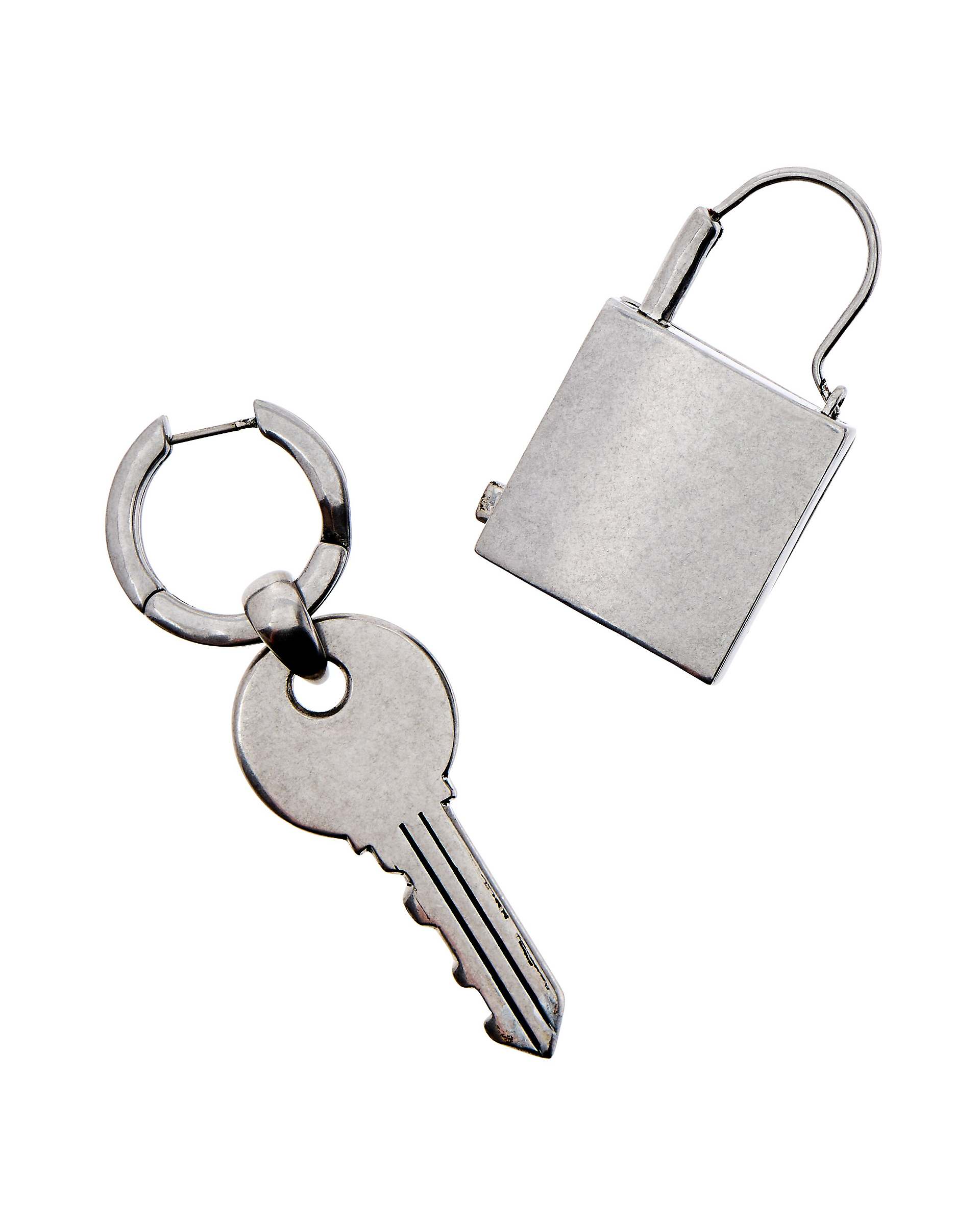 LOCK AND KEY EARRINGS - Aged Silver | Marc Jacobs online