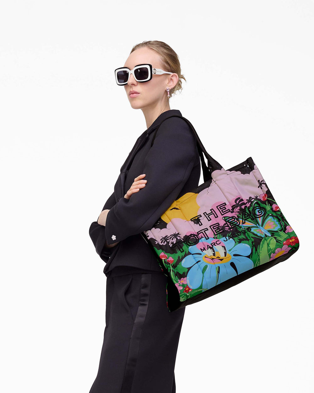 Hattie Stewart X Marc Jacobs Puffy Nylon Large Tote Bag - Black Multi | Marc Jacobs for sale