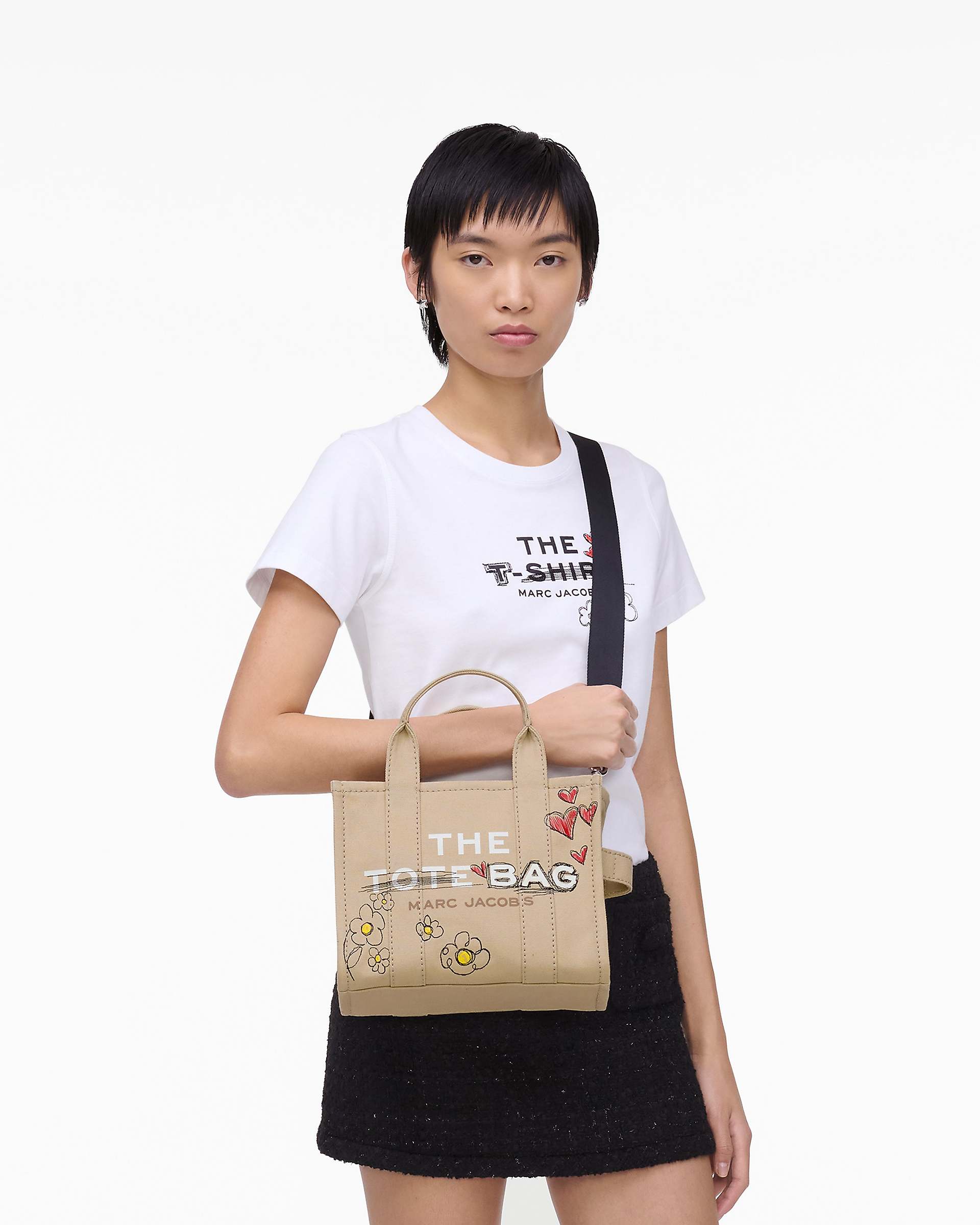The Daisy Doodle Canvas Small Tote Bag - Beige Multi | Marc Jacobs for sale