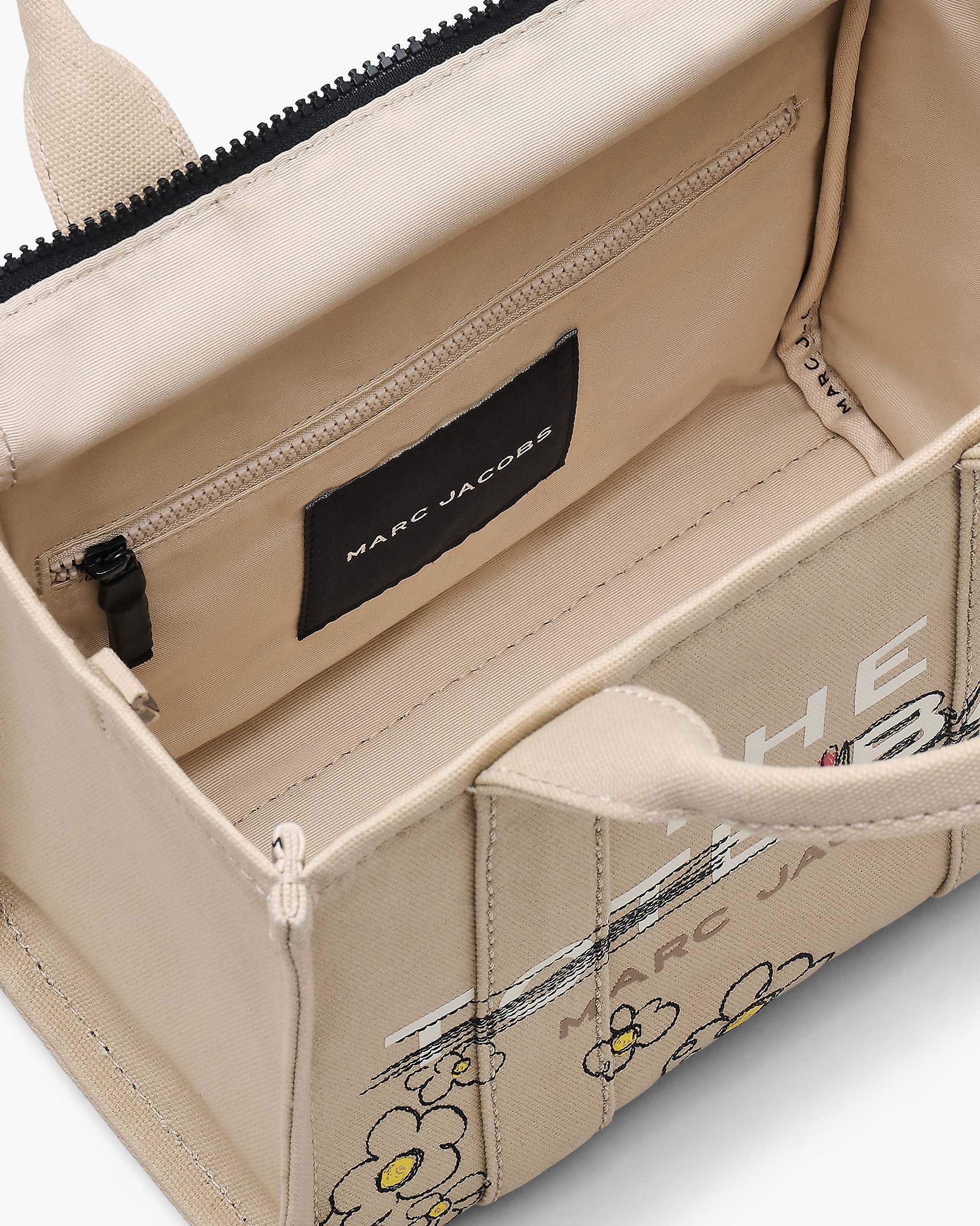 The Daisy Doodle Canvas Small Tote Bag - Beige Multi | Marc Jacobs for sale