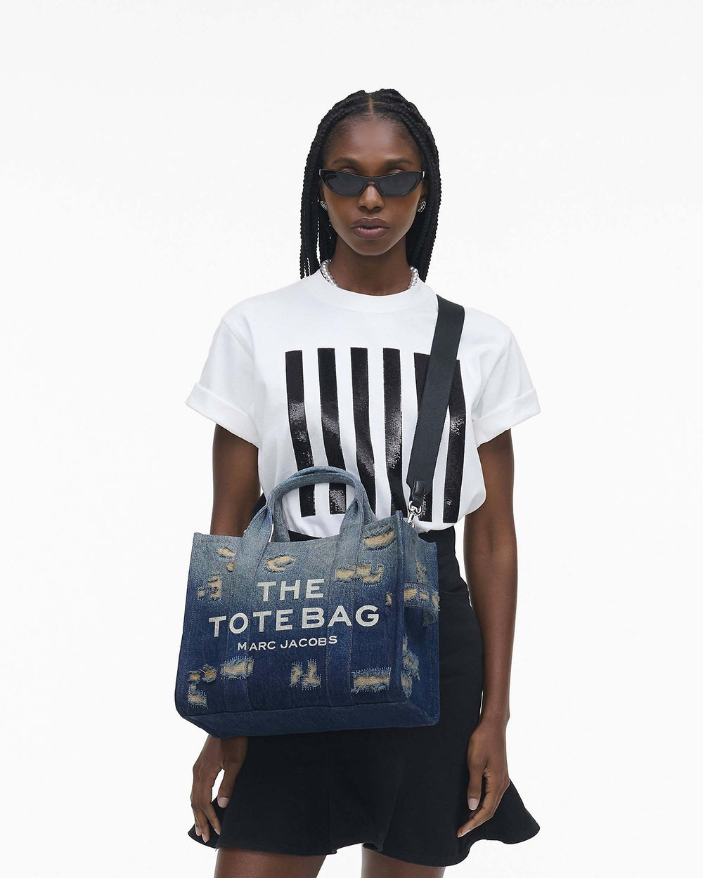 The Rip and Repair Denim Medium Tote Bag - Punk Indigo | Marc Jacobs US