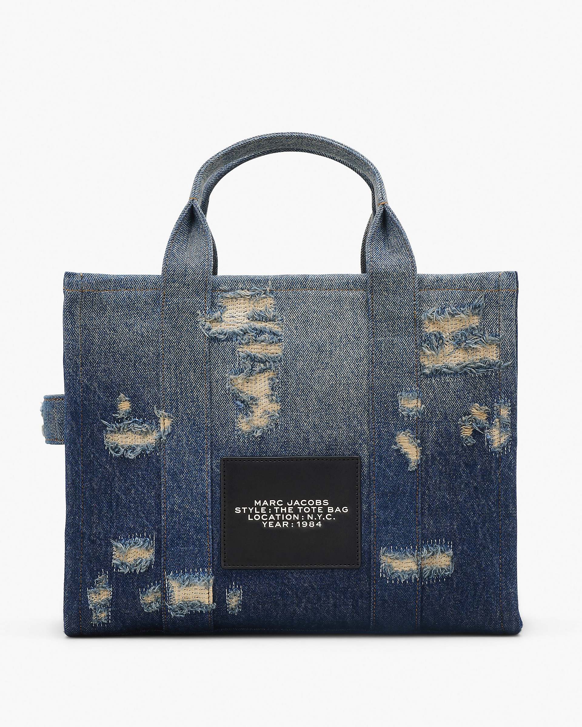 The Rip and Repair Denim Medium Tote Bag - Punk Indigo | Marc Jacobs US