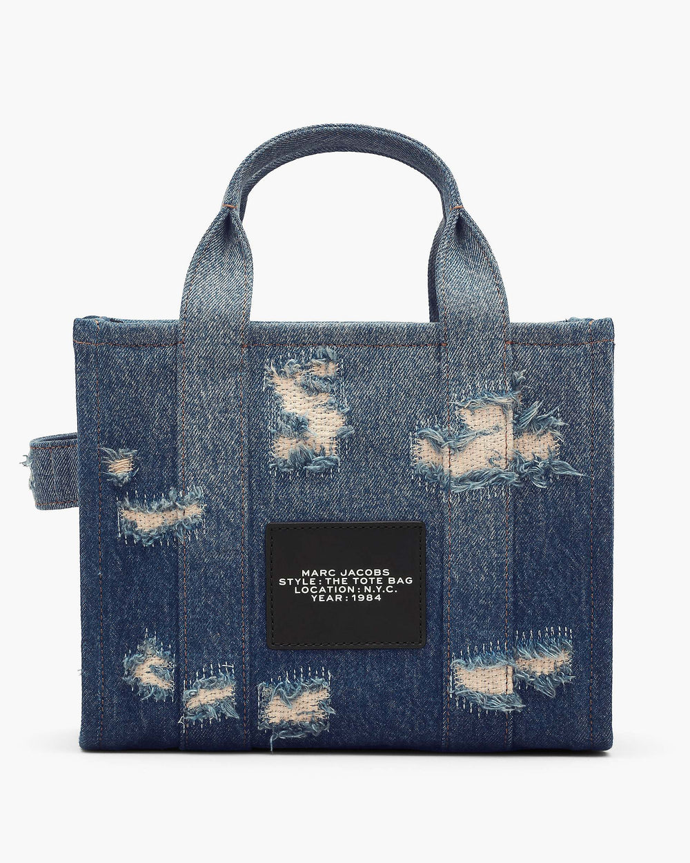 The Rip And Repair Denim Small Tote Bag - Punk Indigo | Marc Jacobs online