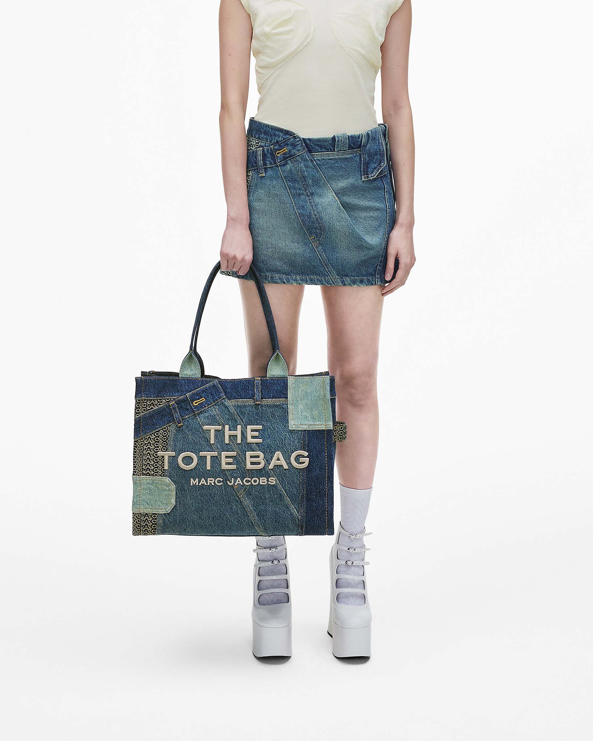 The Deconstructed Denim Large Tote Bag - Indigo Multi | Marc Jacobs discount