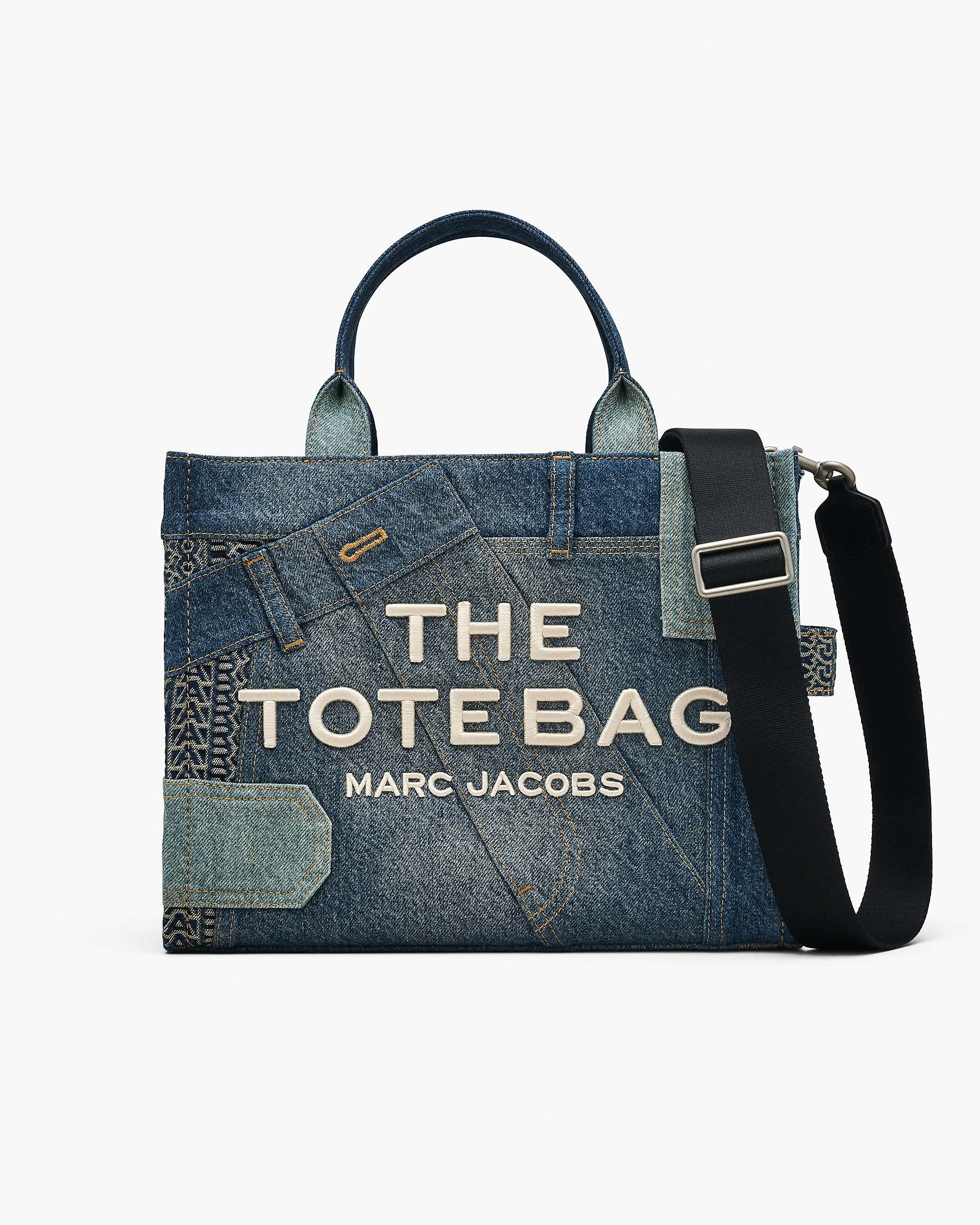 The Deconstructed Denim Medium Tote Bag - Indigo Multi | Marc Jacobs online
