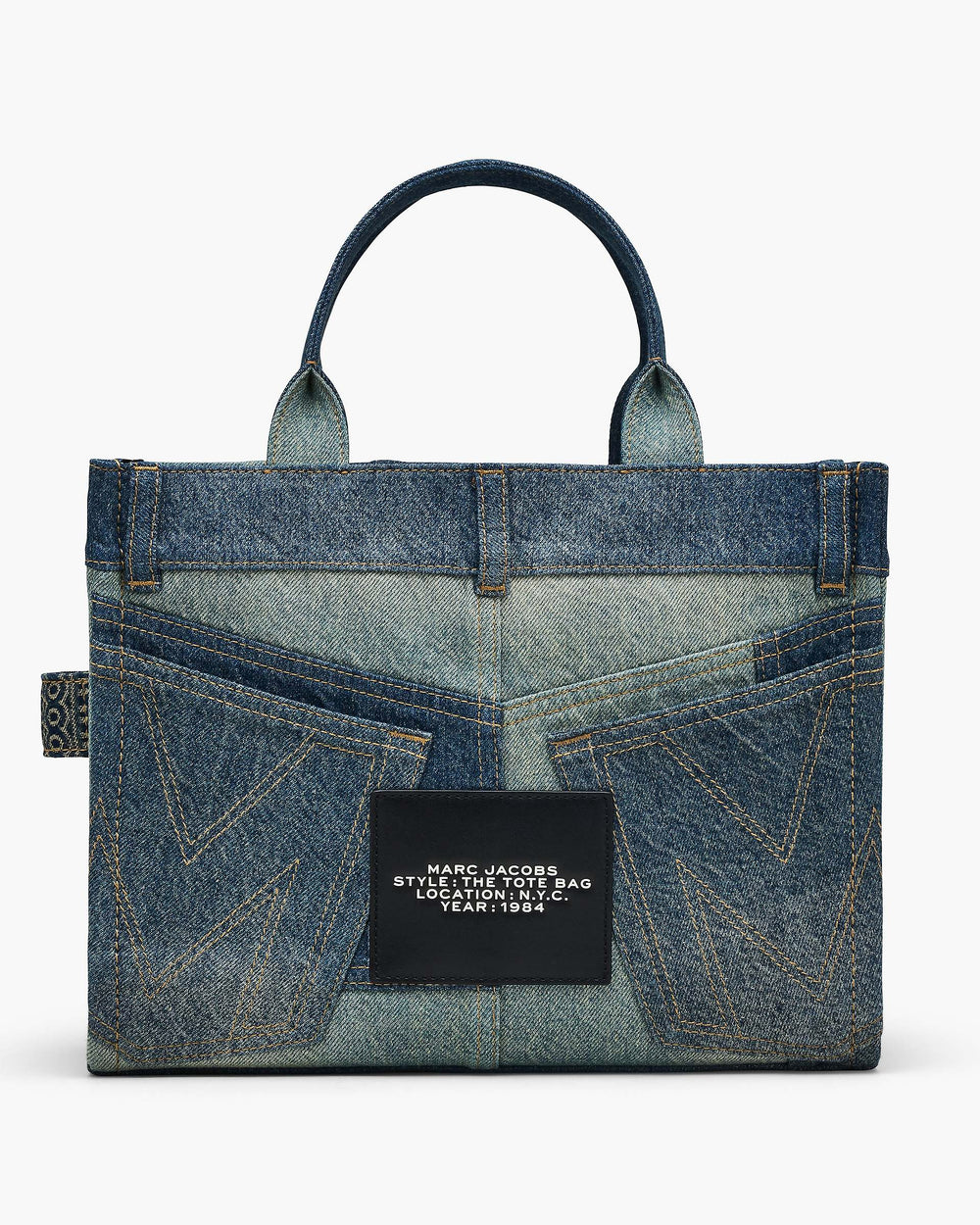 The Deconstructed Denim Medium Tote Bag - Indigo Multi | Marc Jacobs online