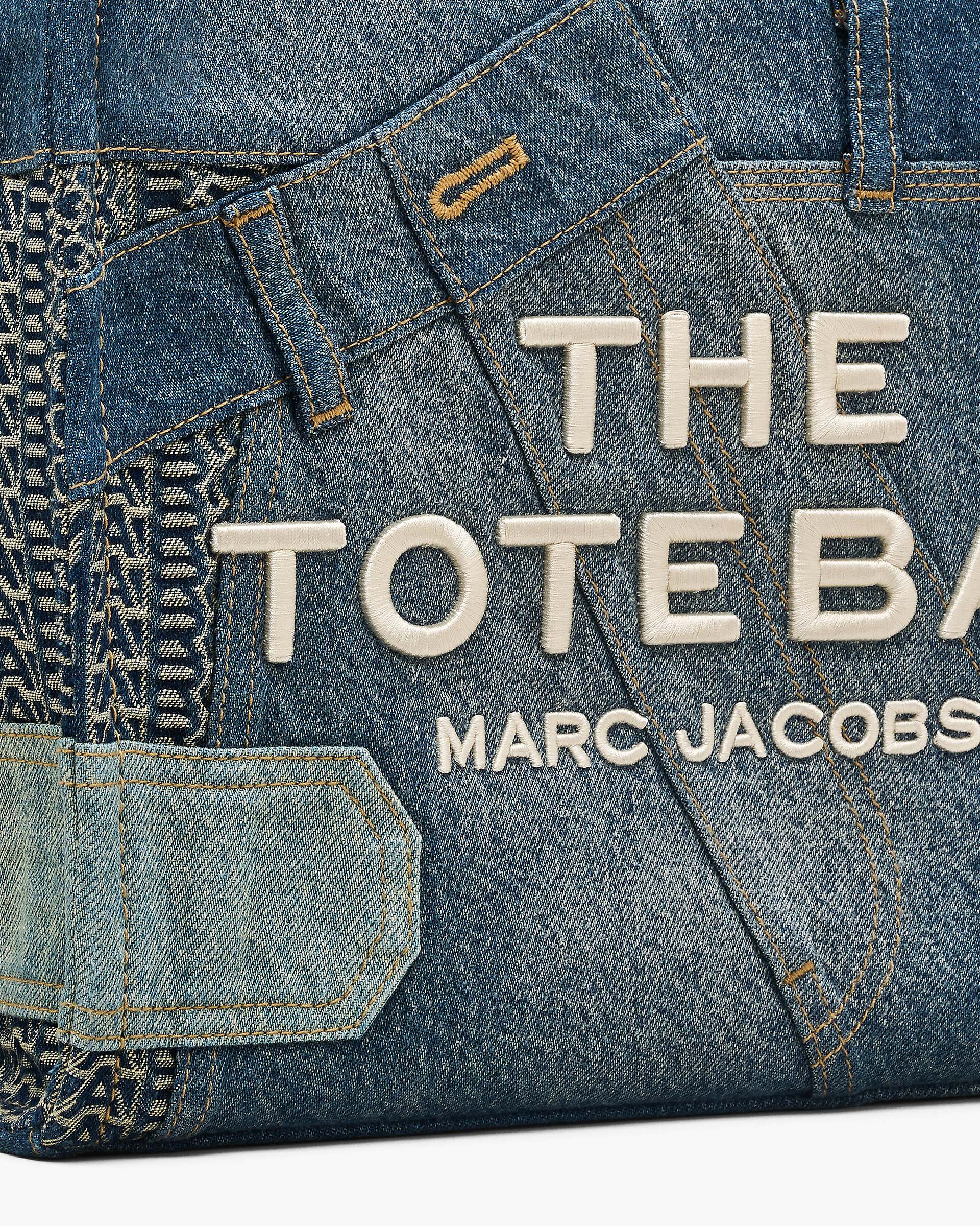 The Deconstructed Denim Medium Tote Bag - Indigo Multi | Marc Jacobs online