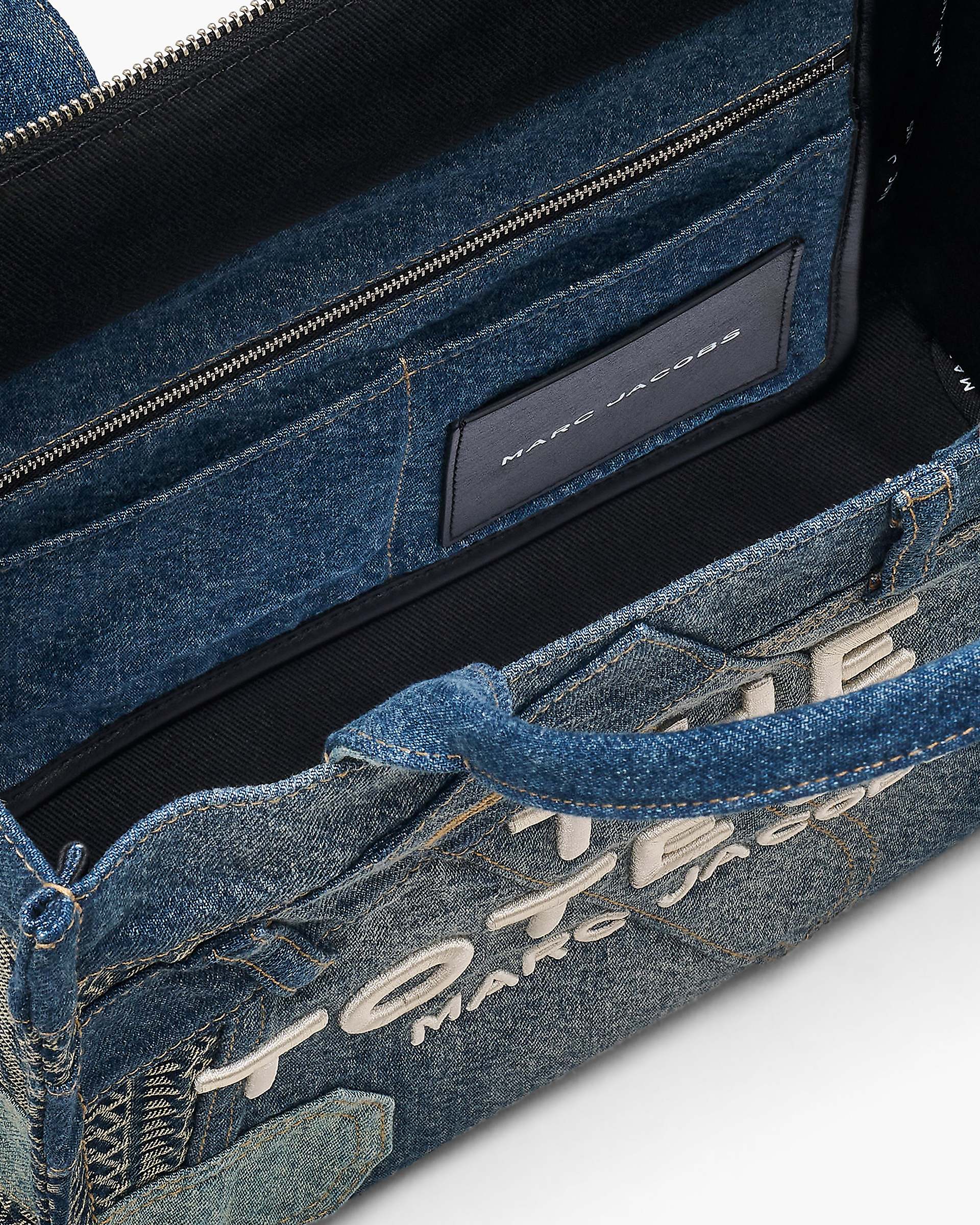 The Deconstructed Denim Medium Tote Bag - Indigo Multi | Marc Jacobs online