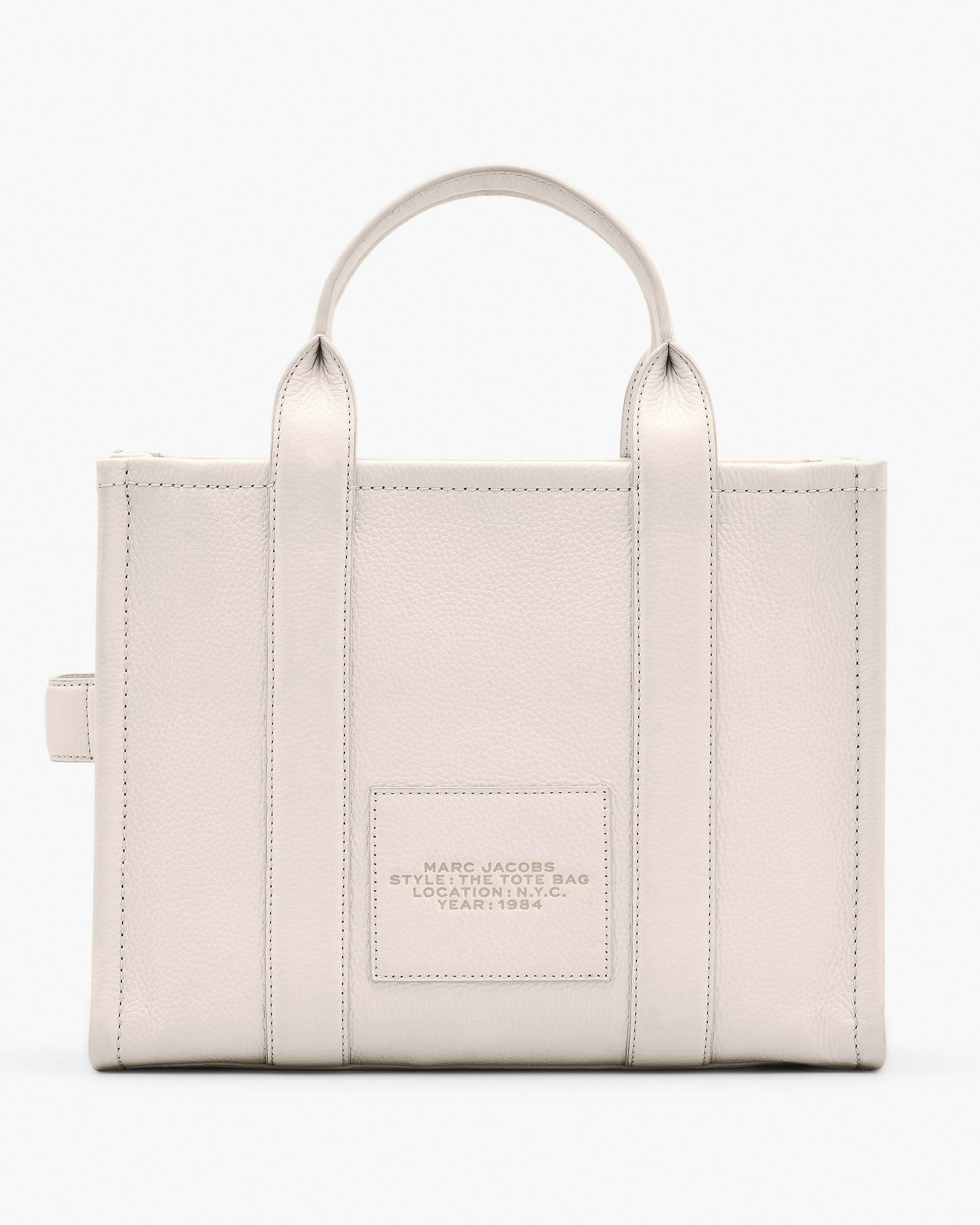 The Leather Medium Tote Bag - Cotton/Silver | Marc Jacobs on sale