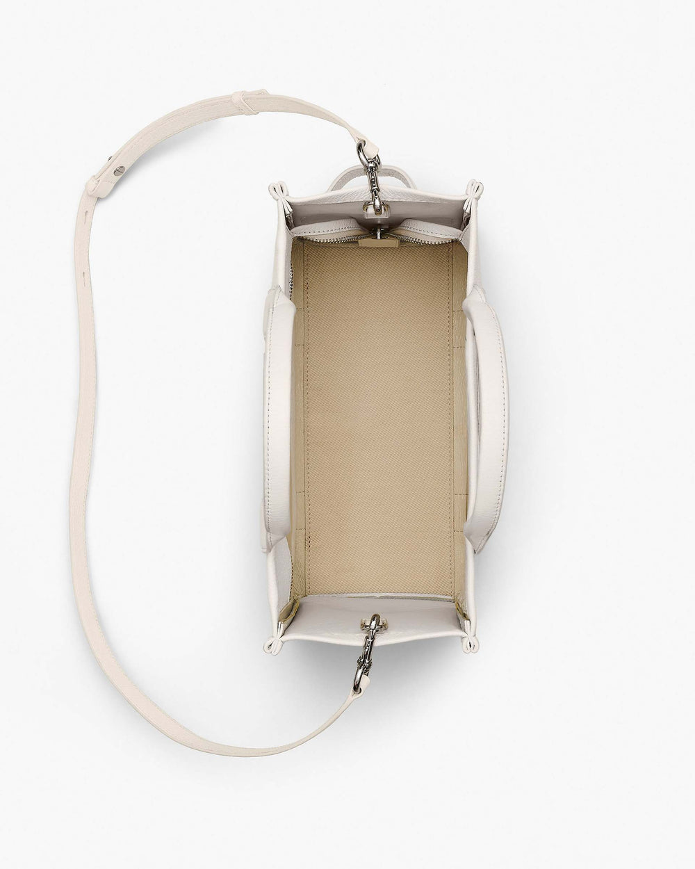 The Leather Medium Tote Bag - Cotton/Silver | Marc Jacobs on sale