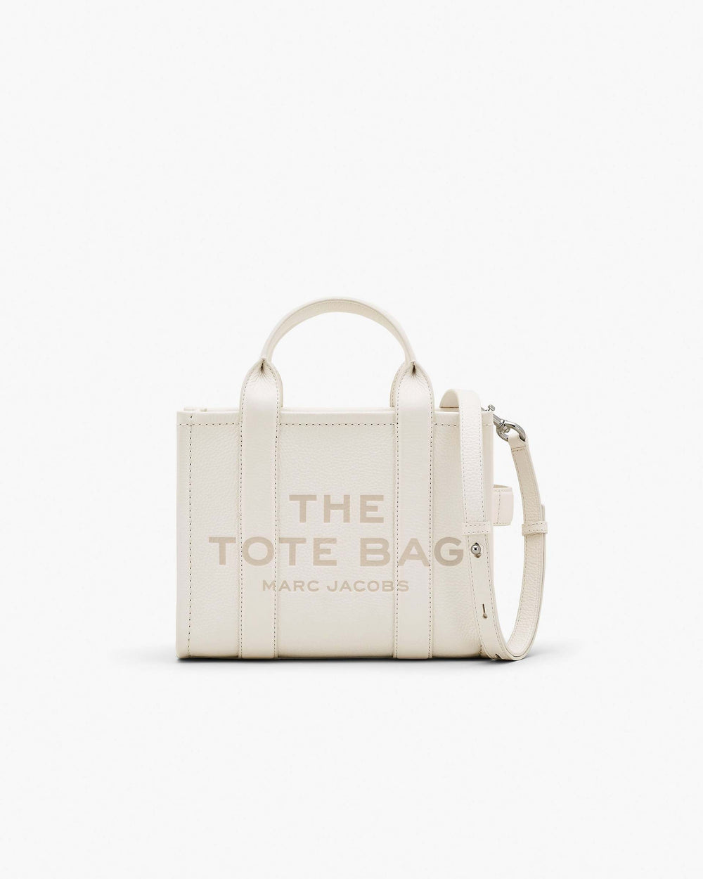 The Leather Small Tote Bag - Cotton/Silver | Marc Jacobs US