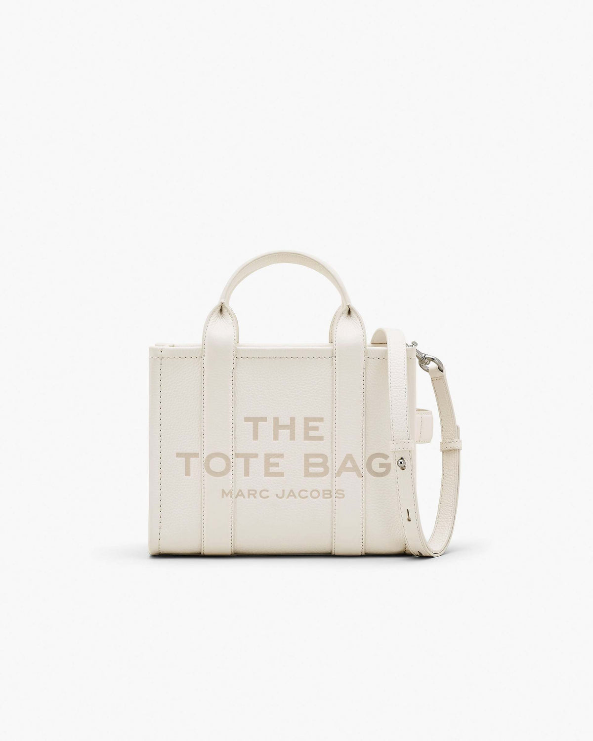 The Leather Small Tote Bag - Cotton/Silver | Marc Jacobs US