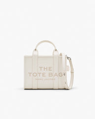 The Leather Small Tote Bag - Cotton/Silver | Marc Jacobs US