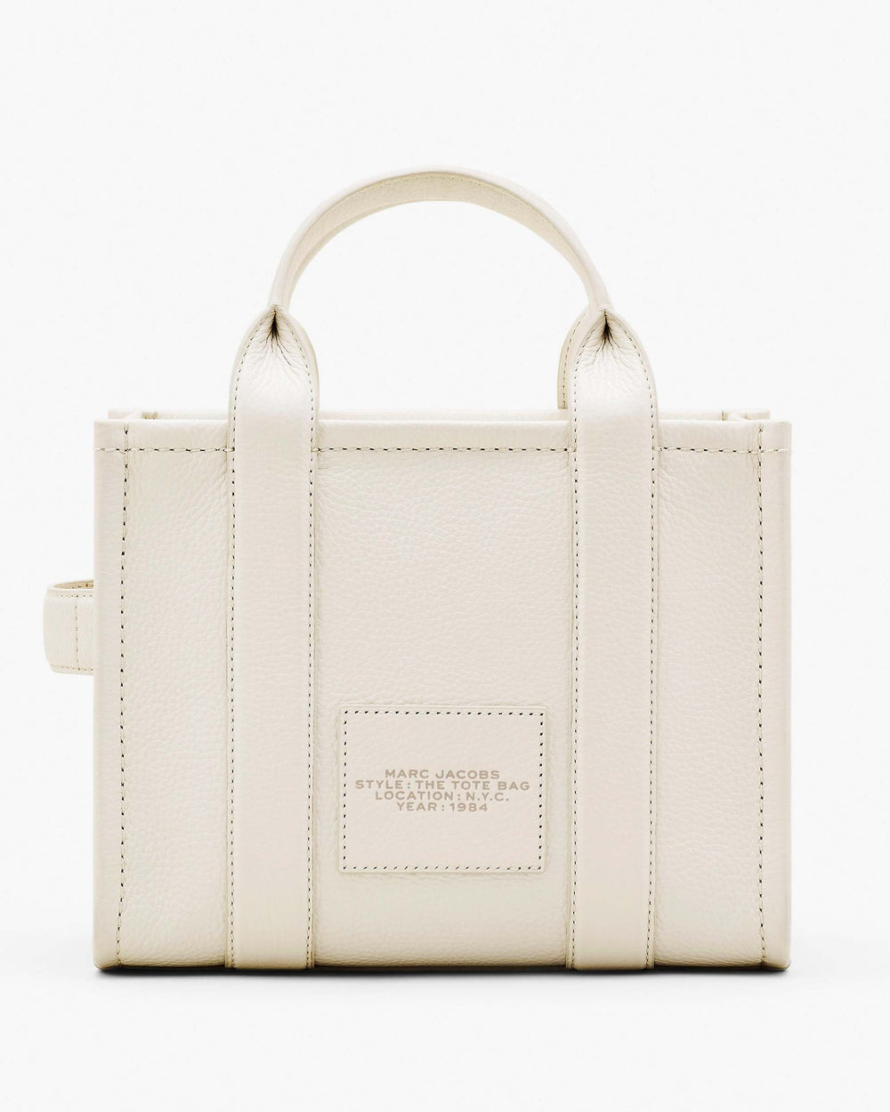 The Leather Small Tote Bag - Cotton/Silver | Marc Jacobs US