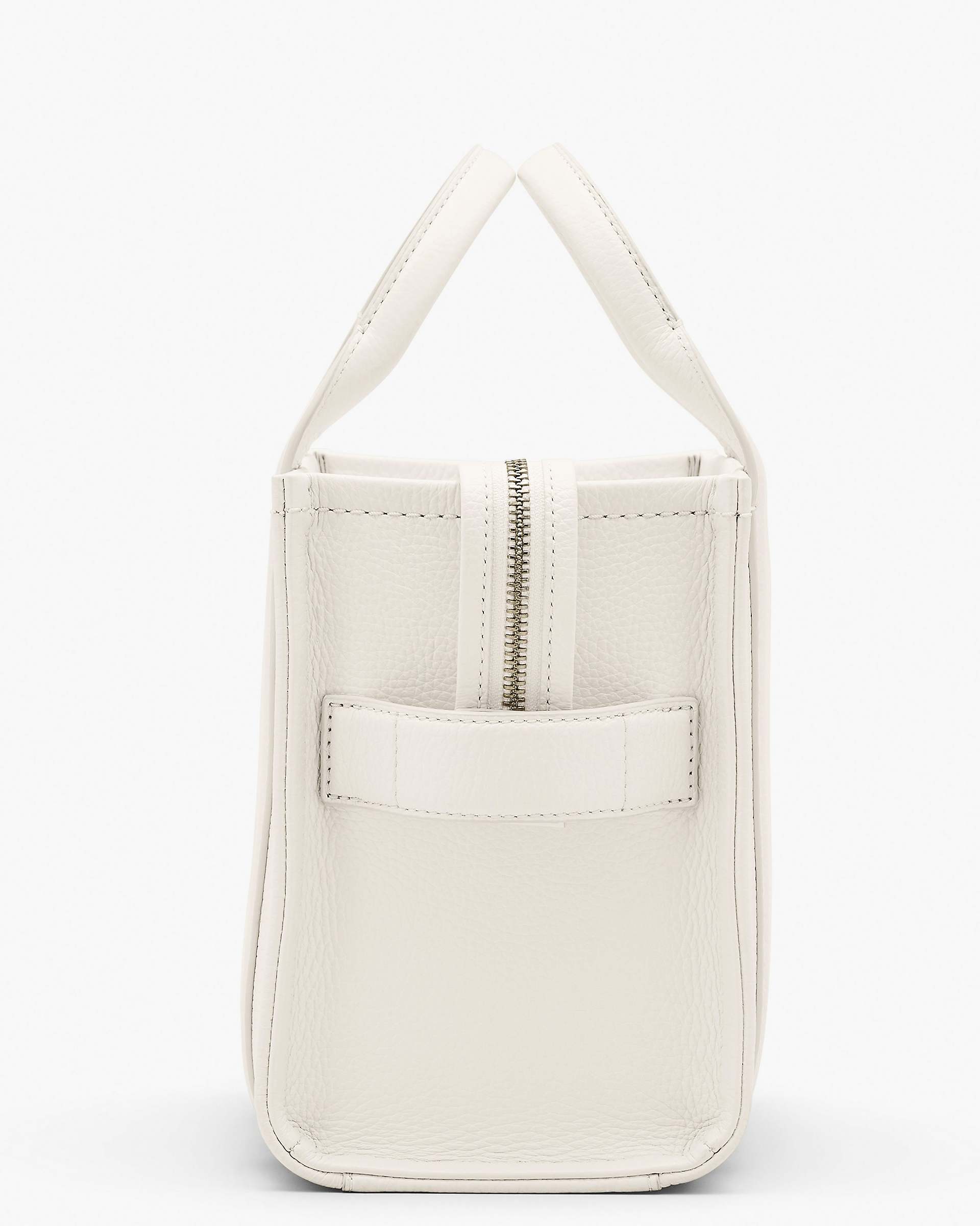 The Leather Small Tote Bag - Cotton/Silver | Marc Jacobs US