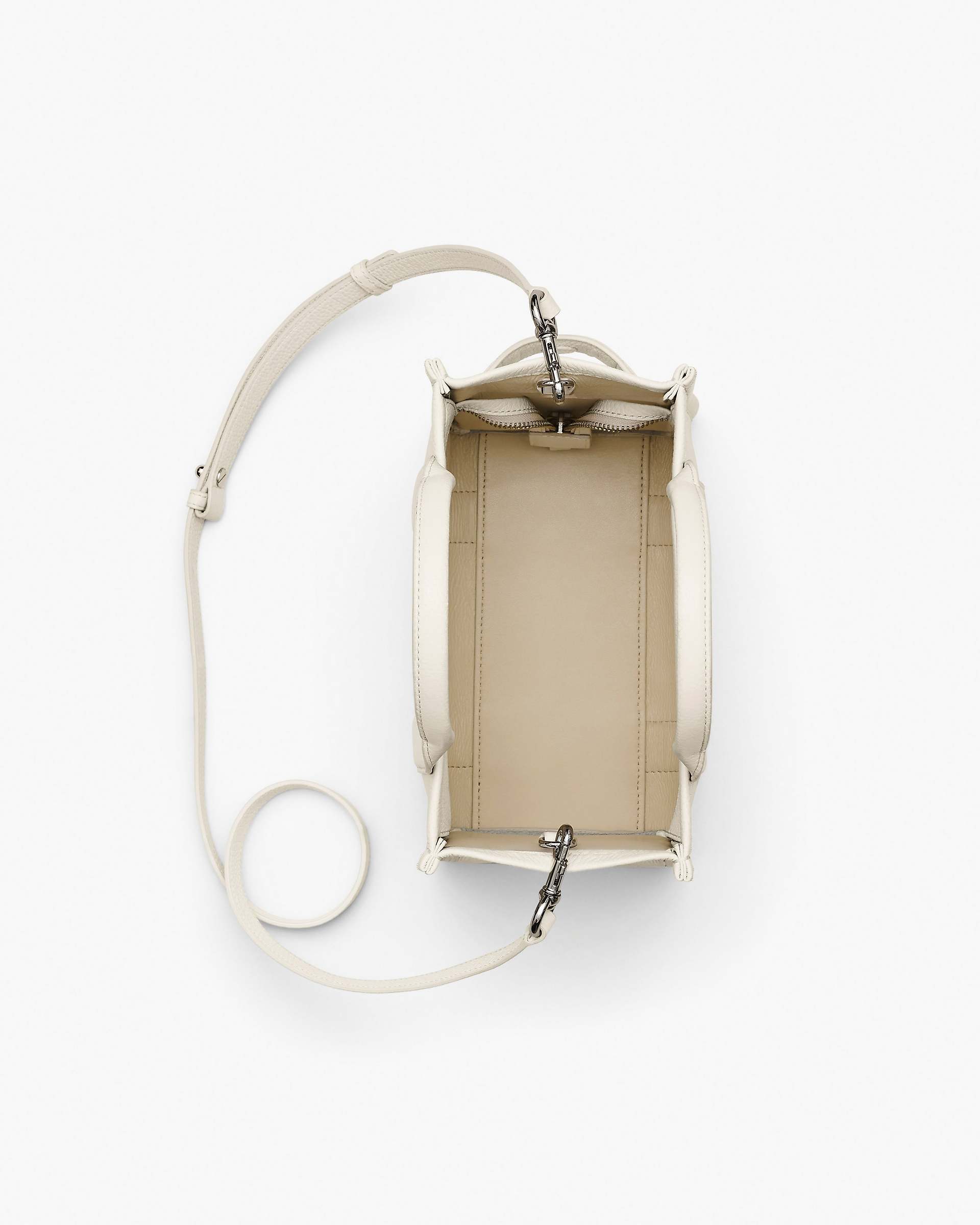 The Leather Small Tote Bag - Cotton/Silver | Marc Jacobs US