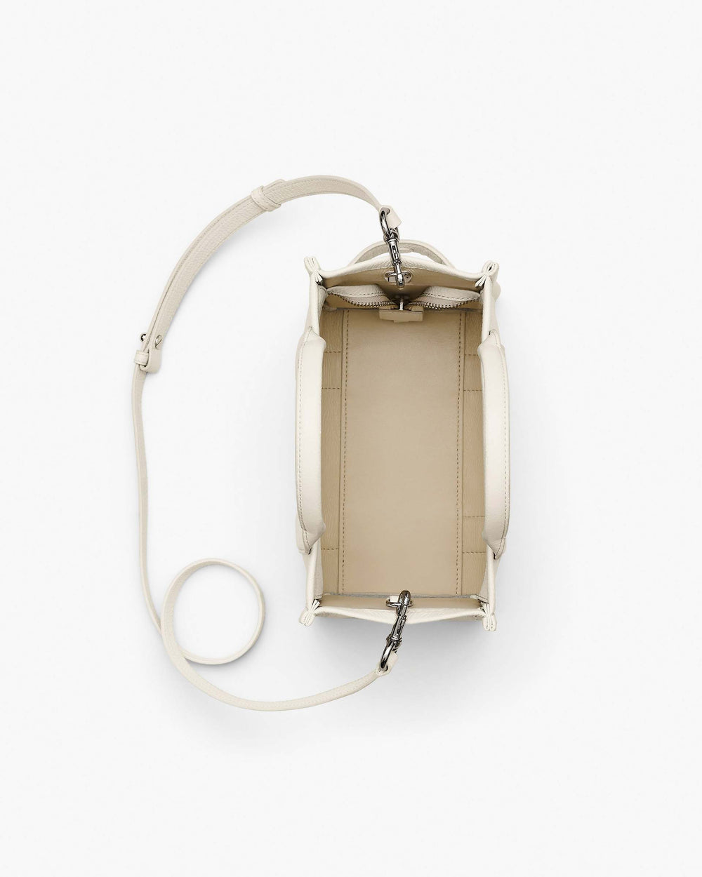 The Leather Small Tote Bag - Cotton/Silver | Marc Jacobs US