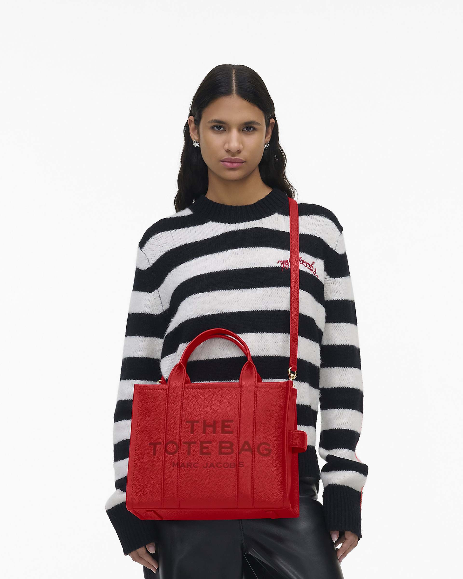 The Leather Medium Tote Bag - True Red | Marc Jacobs discount