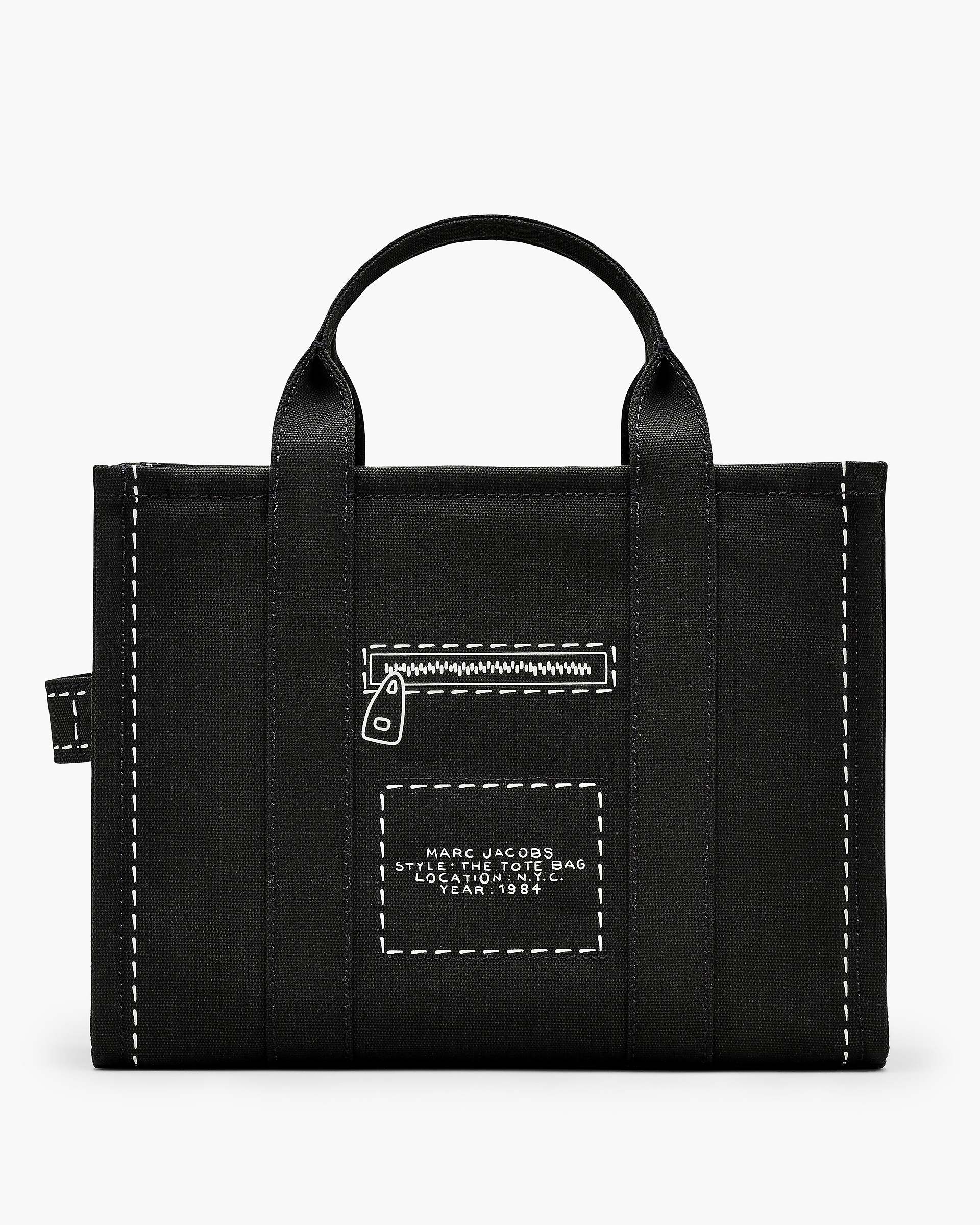 The Trompe L'Oeil Cargo Canvas Medium Tote Bag - Black | Marc Jacobs on sale