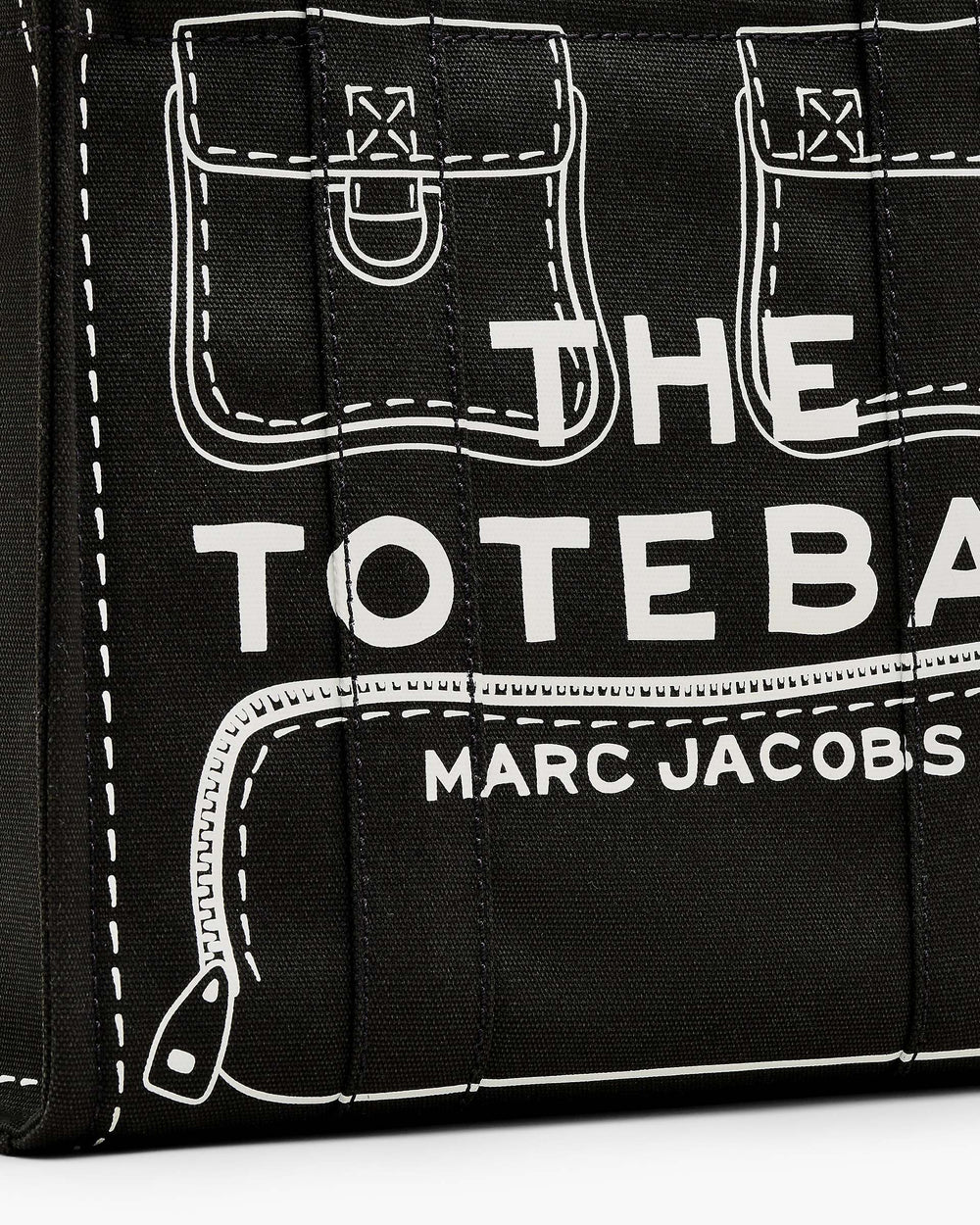 The Trompe L'Oeil Cargo Canvas Medium Tote Bag - Black | Marc Jacobs on sale