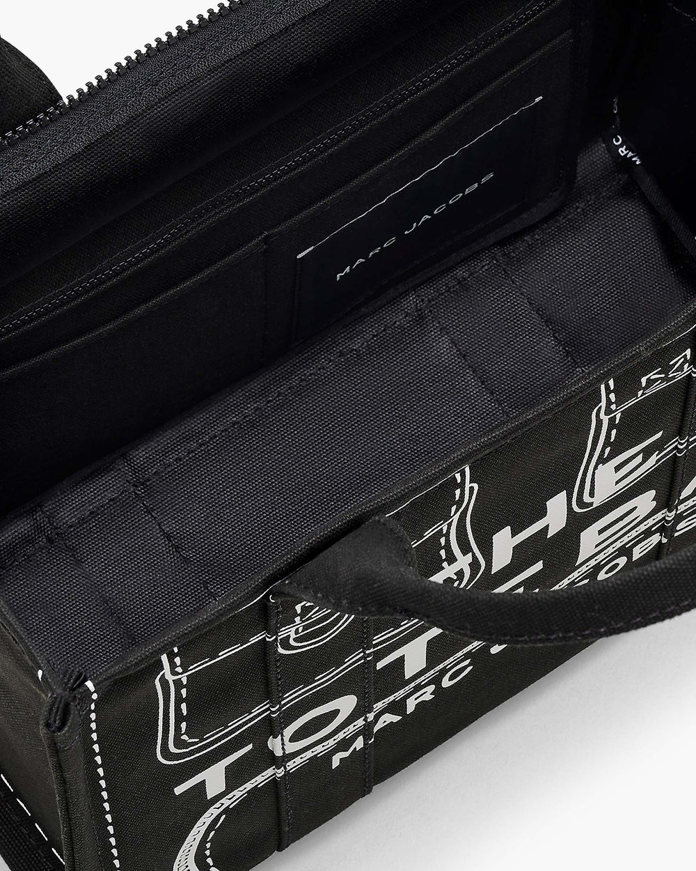 The Trompe L'Oeil Cargo Canvas Medium Tote Bag - Black | Marc Jacobs on sale