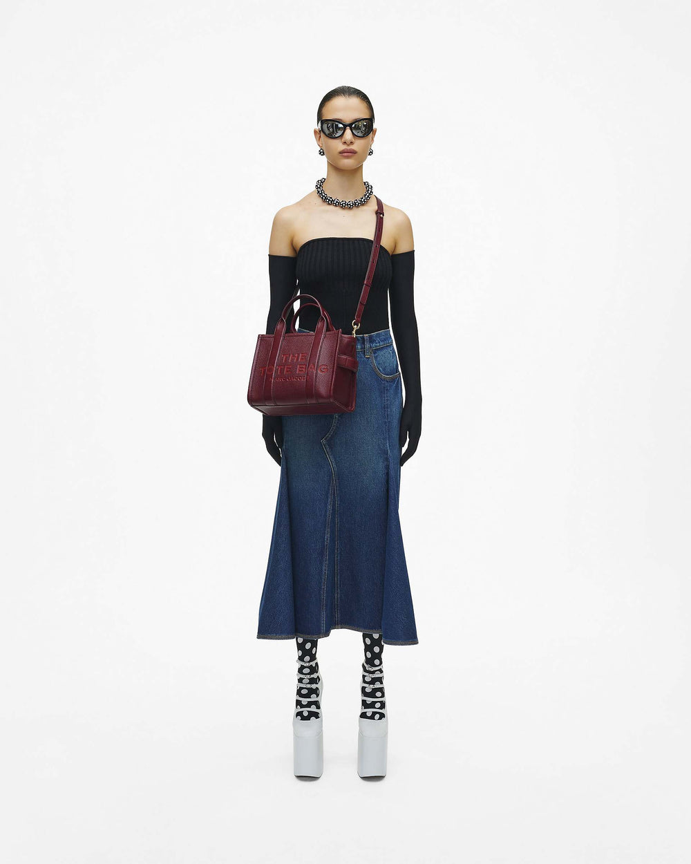 The Leather Small Tote Bag - Cherry | Marc Jacobs US