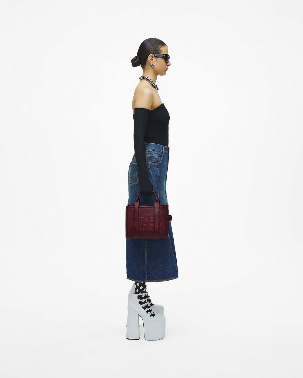 The Leather Small Tote Bag - Cherry | Marc Jacobs US