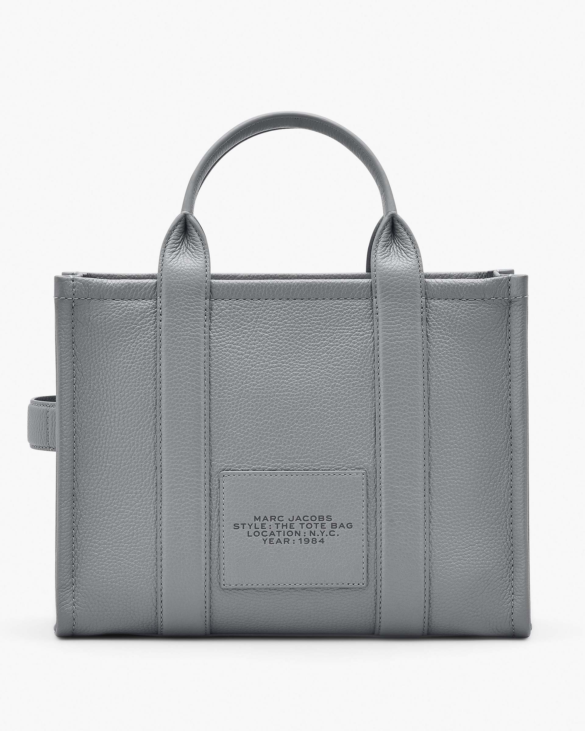 The Leather Medium Tote Bag - Wolf Grey | Marc Jacobs on sale