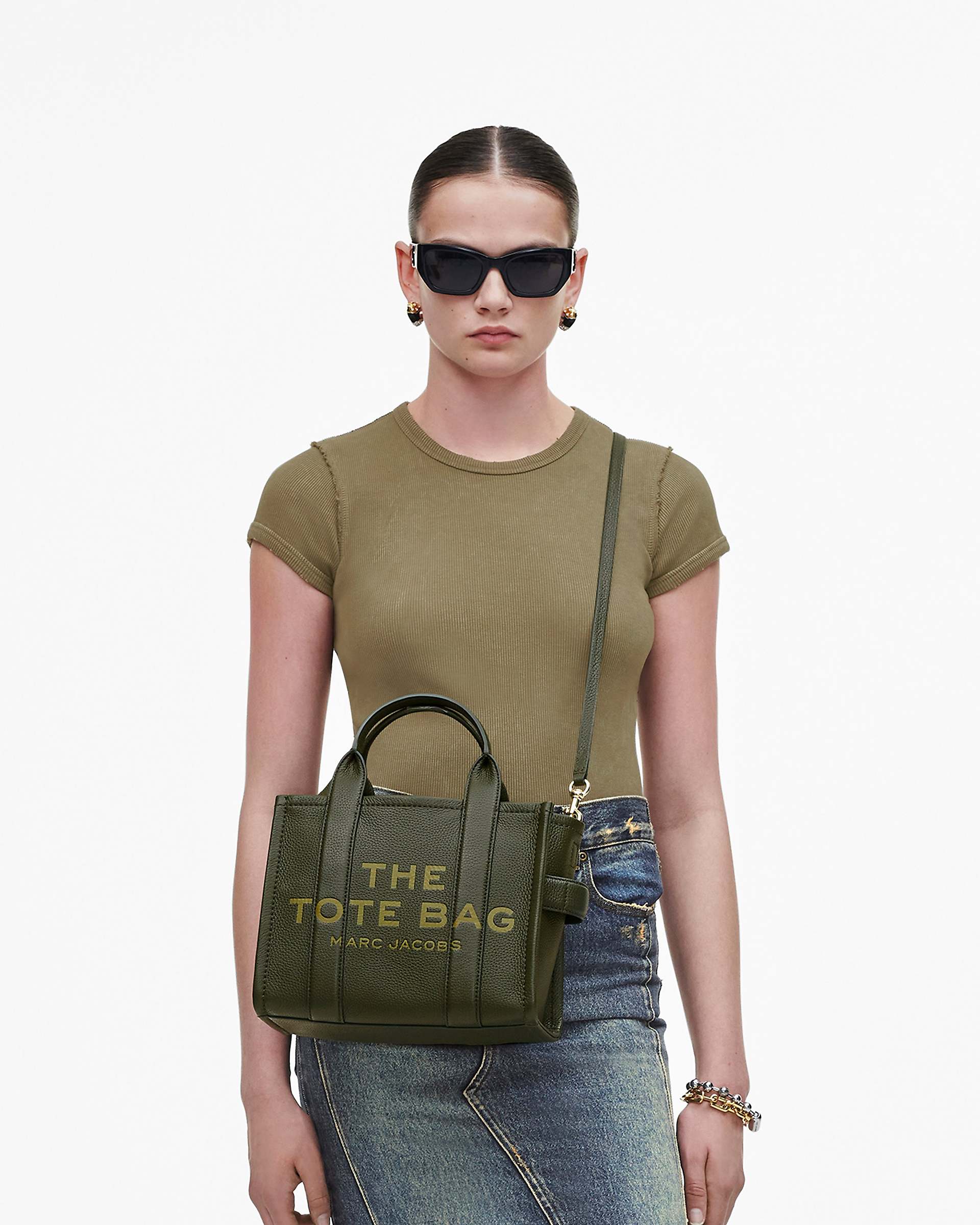 The Leather Small Tote Bag - Forest | Marc Jacobs discount