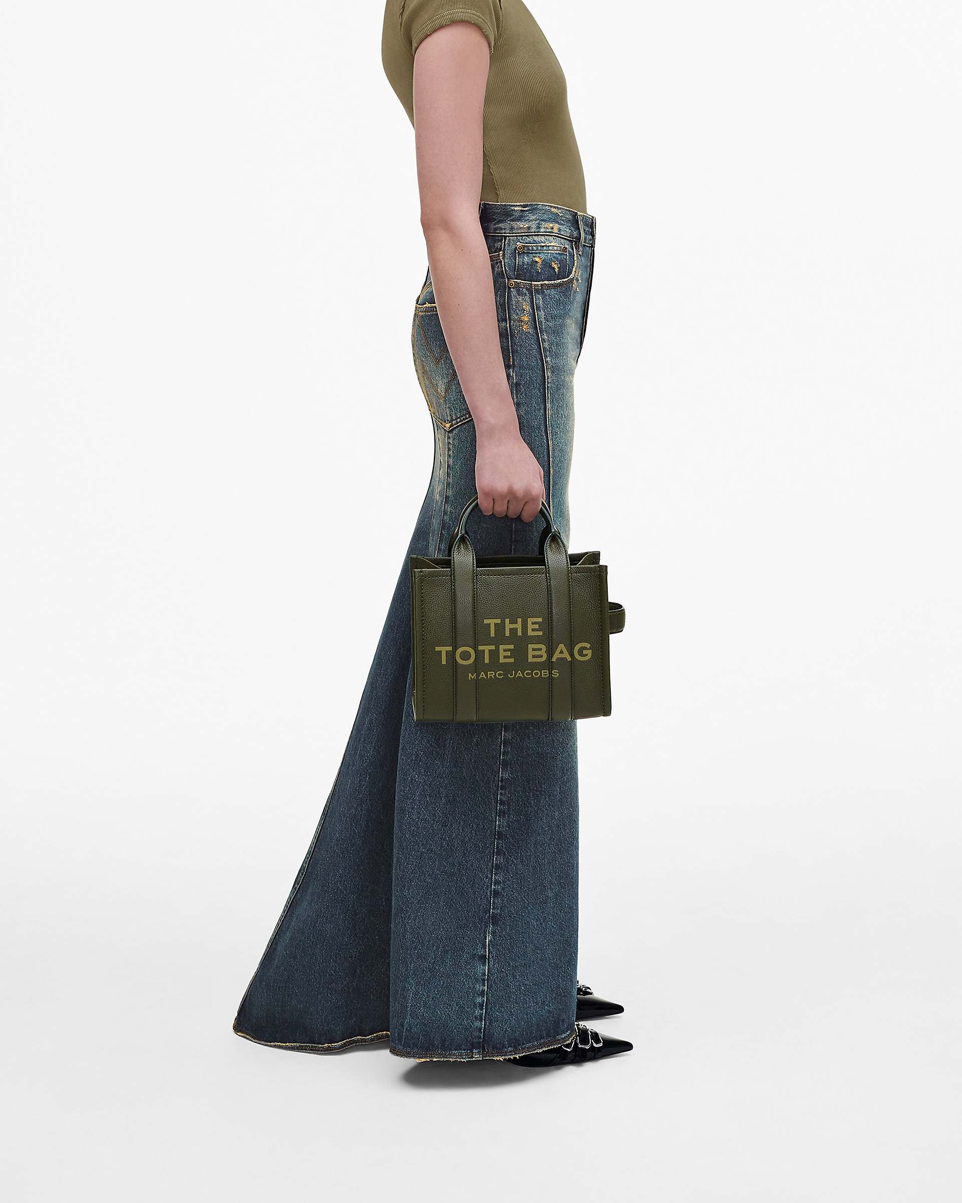 The Leather Small Tote Bag - Forest | Marc Jacobs discount