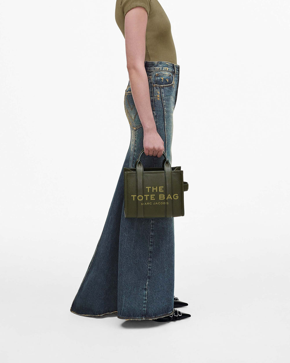 The Leather Small Tote Bag - Forest | Marc Jacobs discount