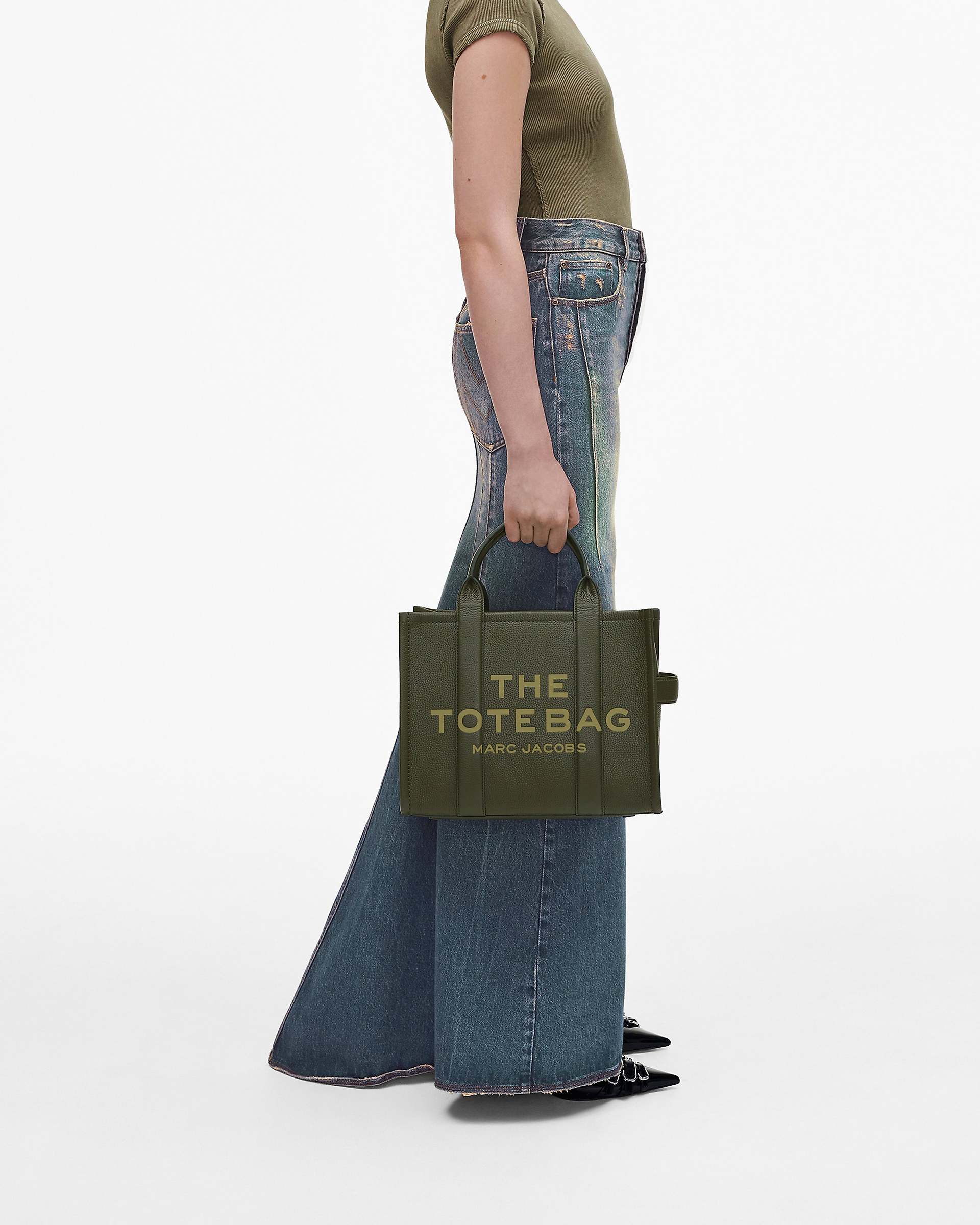 The Leather Medium Tote Bag - Forest | Marc Jacobs online