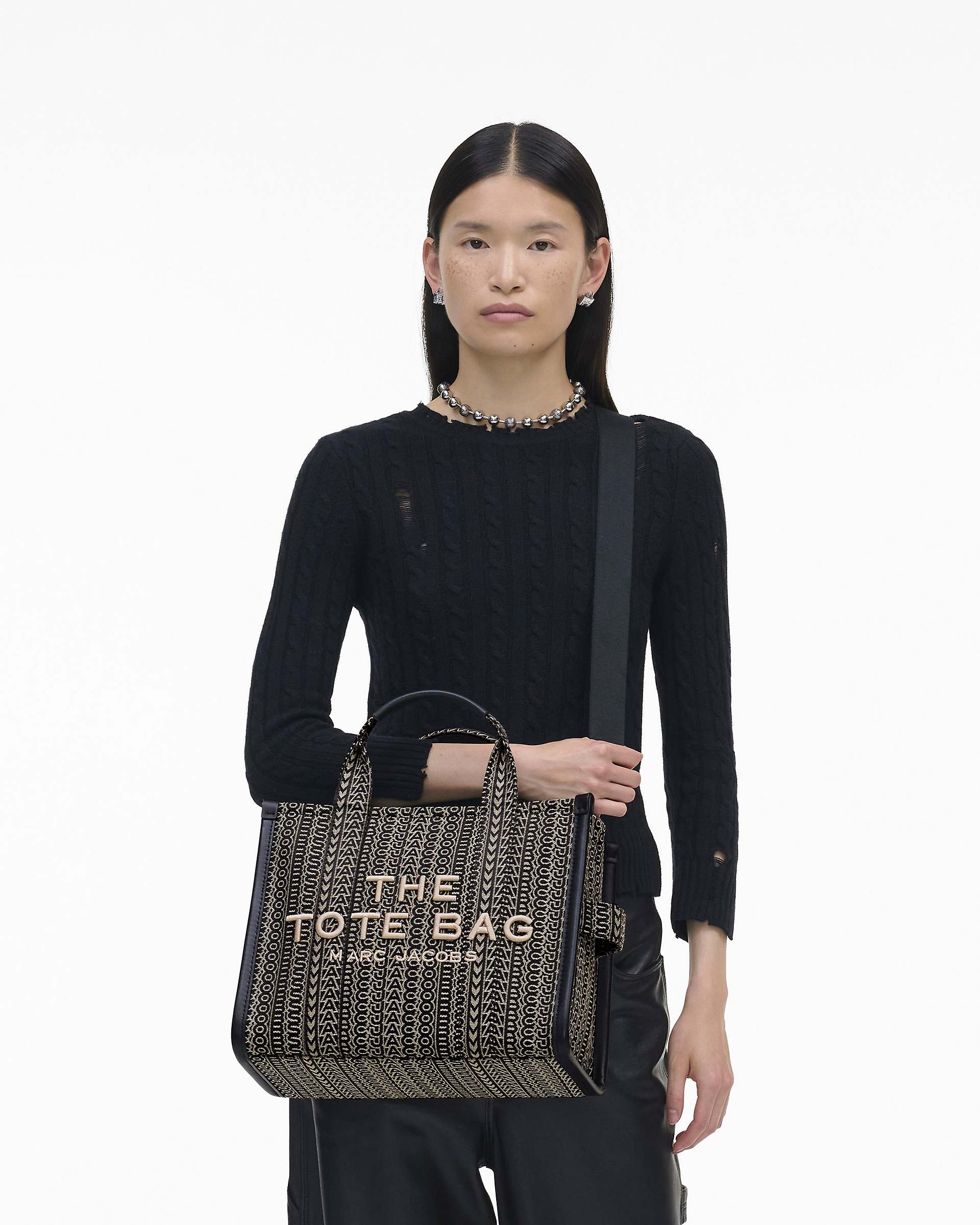 The Monogram Jacquard Medium Tote Bag - Beige Multi | Marc Jacobs sale