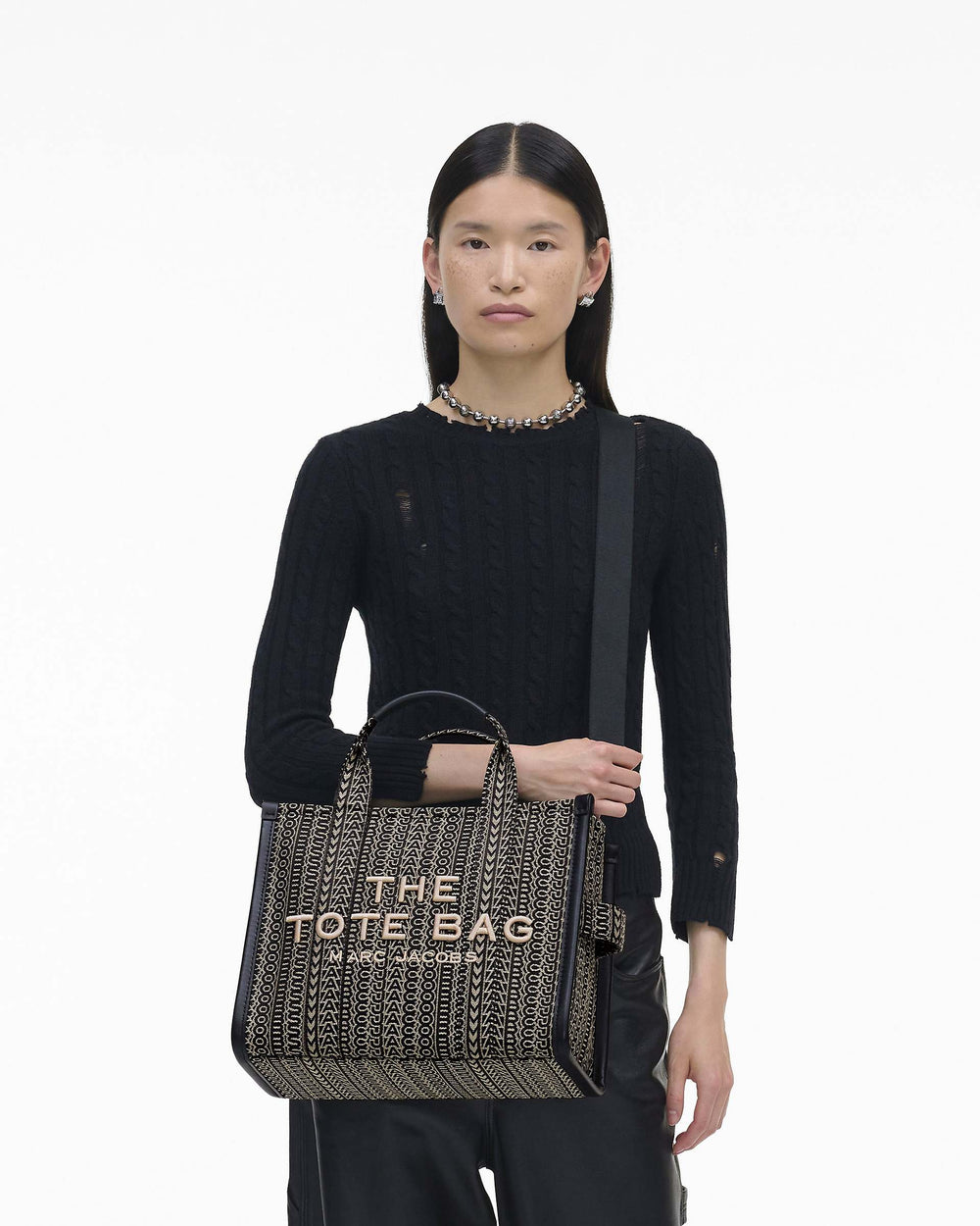 The Monogram Jacquard Medium Tote Bag - Beige Multi | Marc Jacobs sale