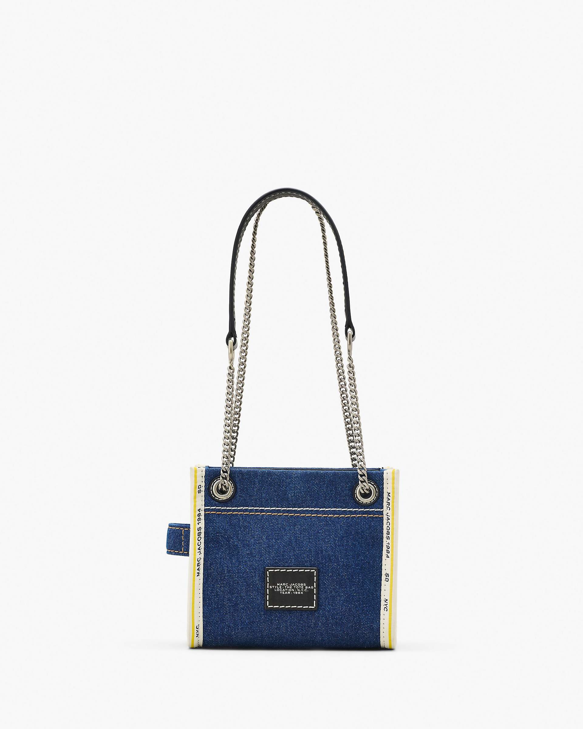 The Denim Chain Crossbody Tote Bag - Dark Wash | Marc Jacobs online