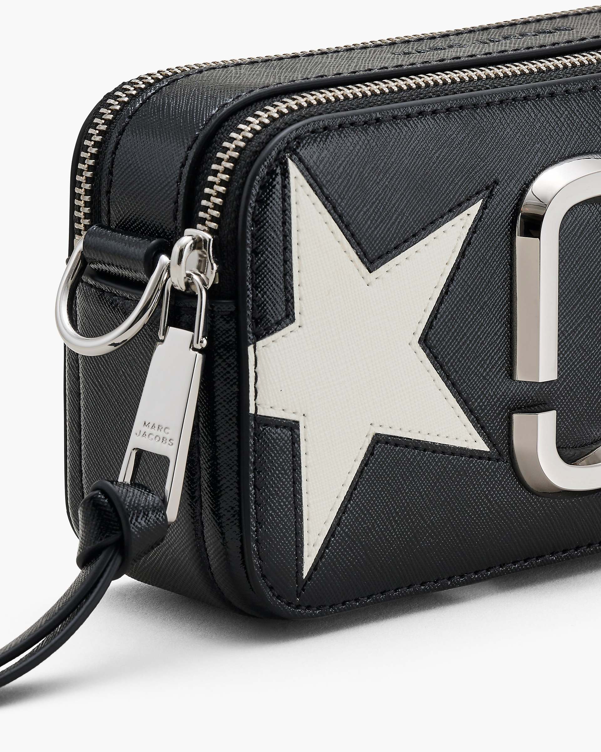 The Star Patchwork Leather Snapshot - Black/White | Marc Jacobs sale