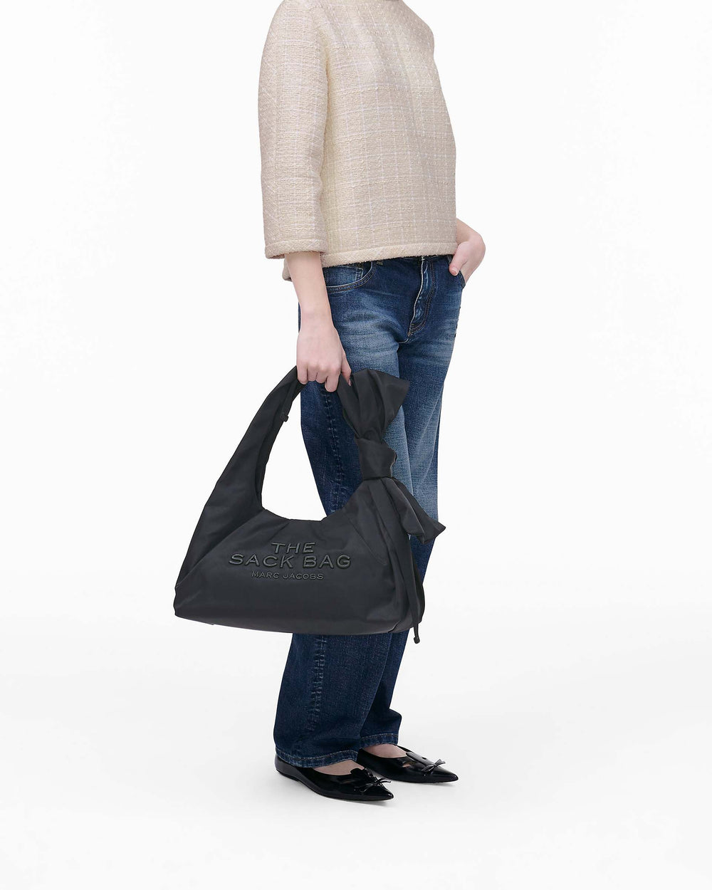 The Bow Nylon Sack Bag - Black|Black | Marc Jacobs online
