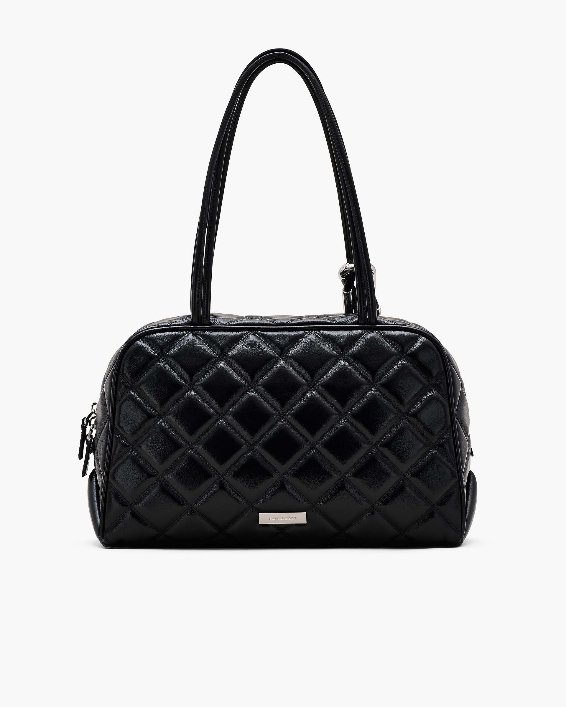 The Quilted Leather Dual Satchel - Black | Marc Jacobs online