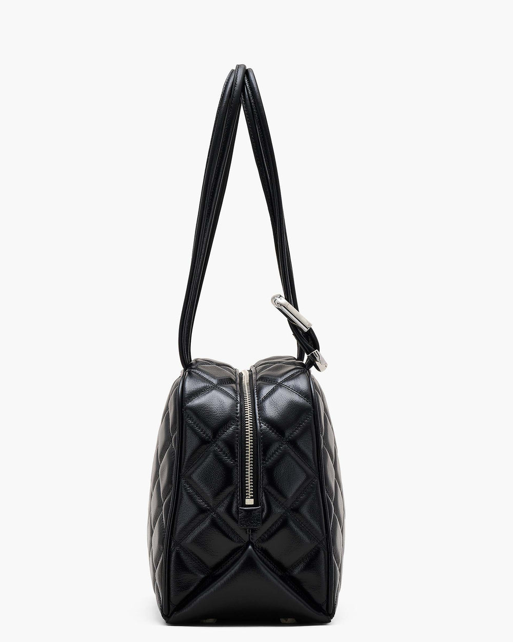 The Quilted Leather Dual Satchel - Black | Marc Jacobs online