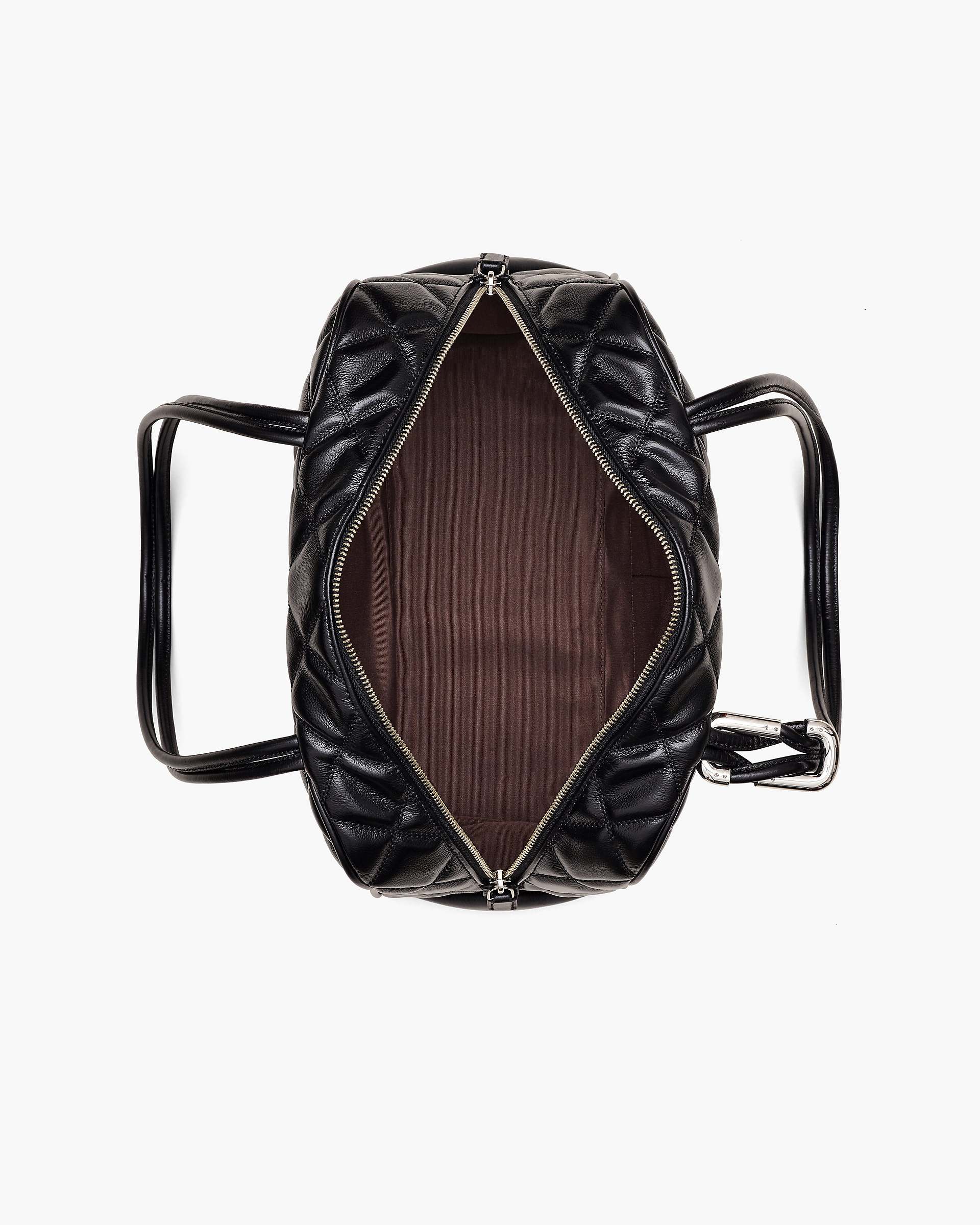 The Quilted Leather Dual Satchel - Black | Marc Jacobs online