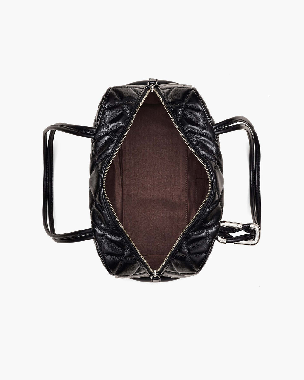 The Quilted Leather Dual Satchel - Black | Marc Jacobs online