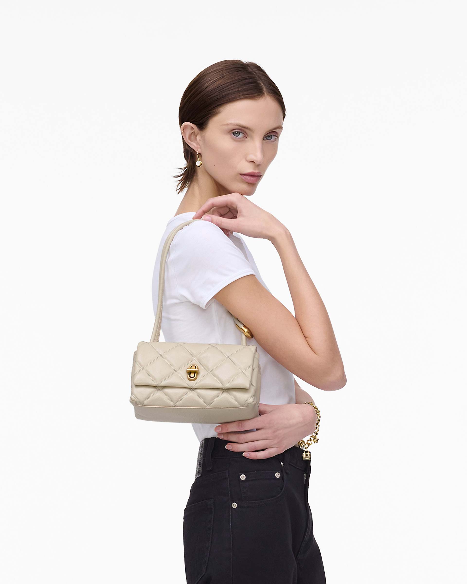 The Quilted Mini Dual Shoulder Bag - Cloud White|Cloud White | Marc Jacobs online