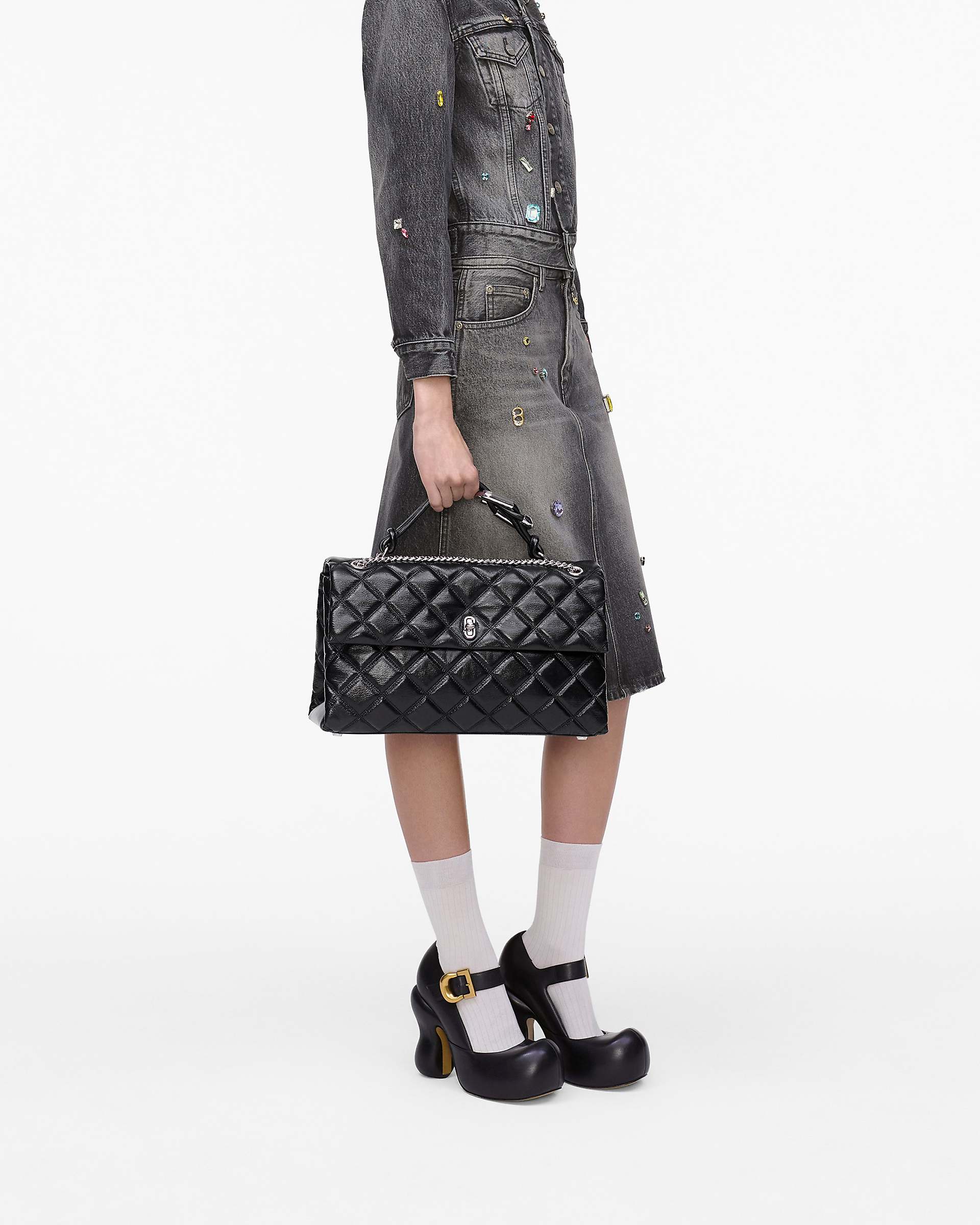 The Quilted XL Dual Convertible Shoulder Bag - Black | Marc Jacobs discount