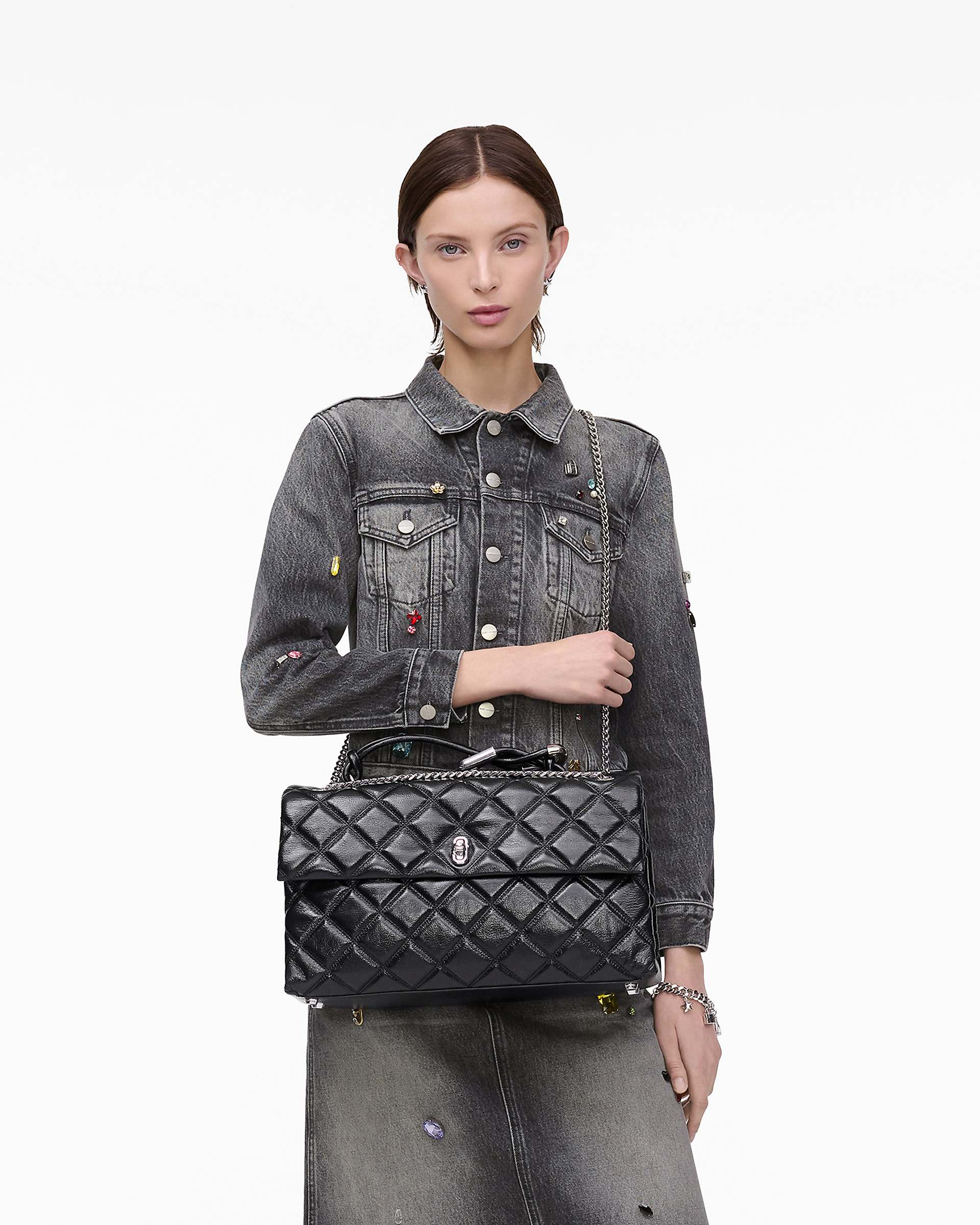 The Quilted XL Dual Convertible Shoulder Bag - Black | Marc Jacobs discount