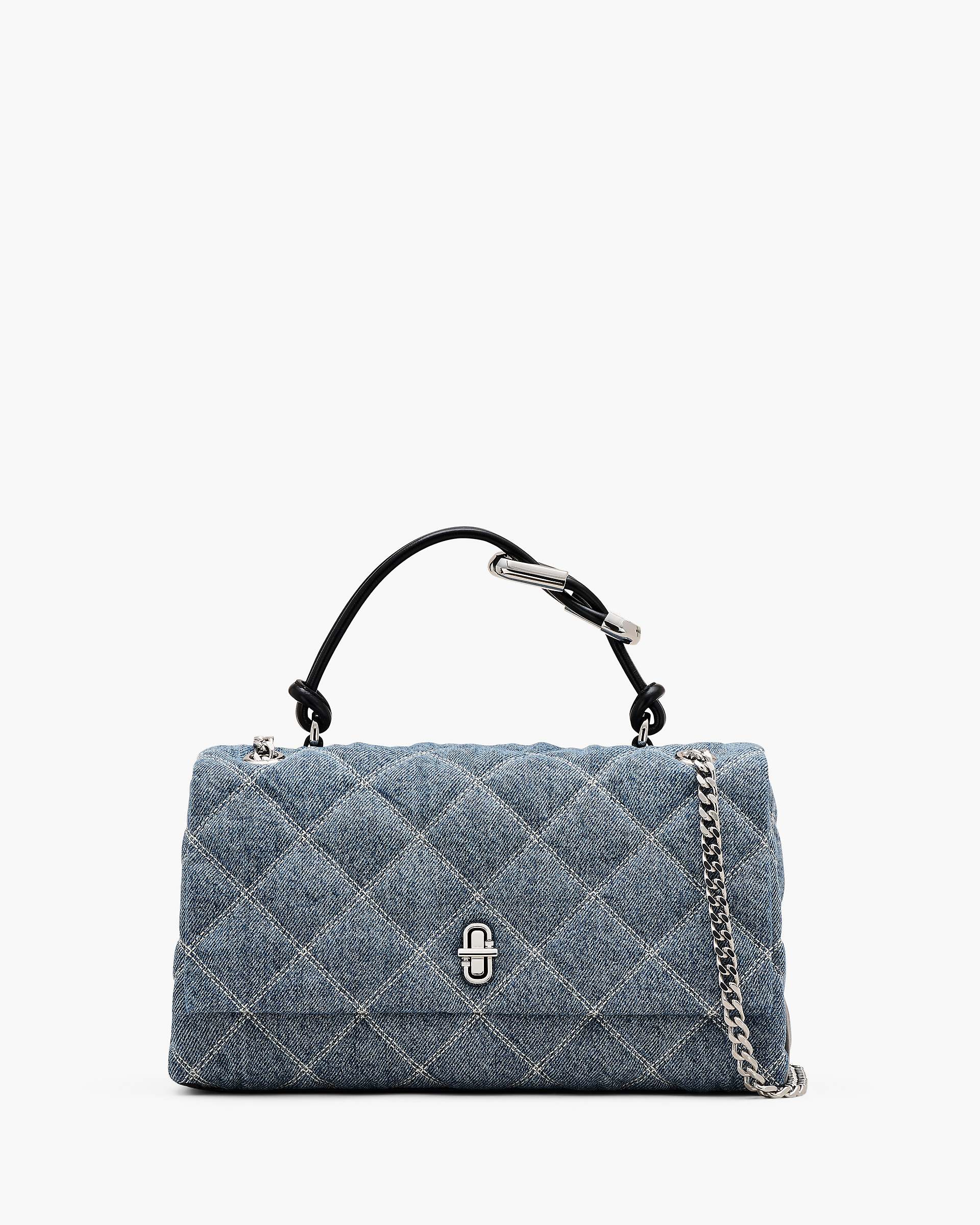The Quilted Denim Dual Chain Shoulder Bag - Light Wash Indigo | Marc Jacobs sale