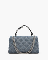 The Quilted Denim Dual Chain Shoulder Bag - Light Wash Indigo | Marc Jacobs sale