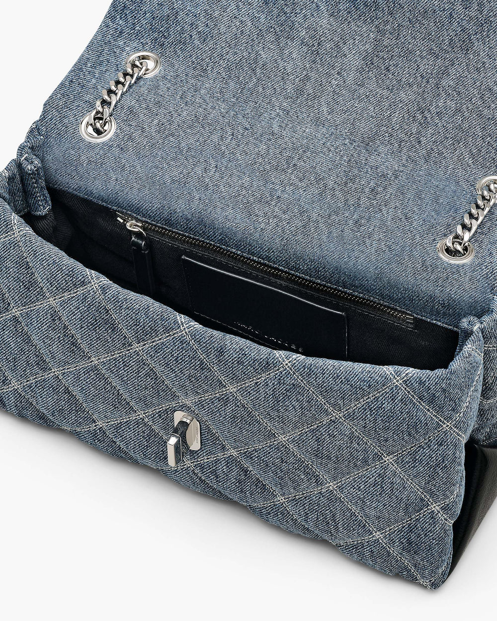 The Quilted Denim Dual Chain Shoulder Bag - Light Wash Indigo | Marc Jacobs sale